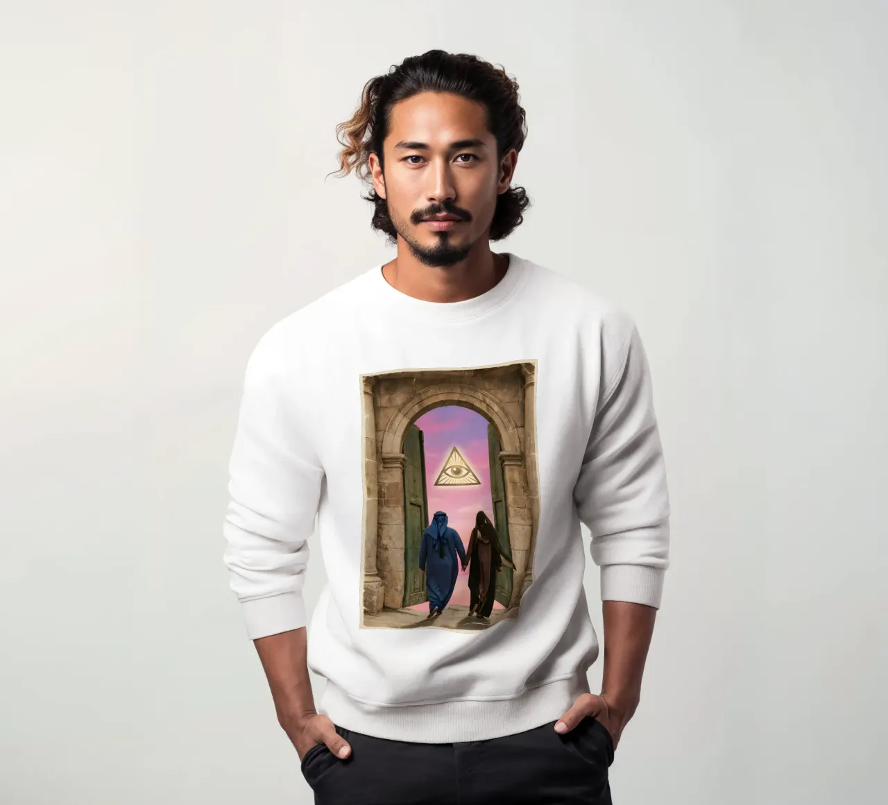 Gateway of Light: Symbolic Surreal Journey Into the Unknown sweatshirt by Cosmic Reverie Studio
