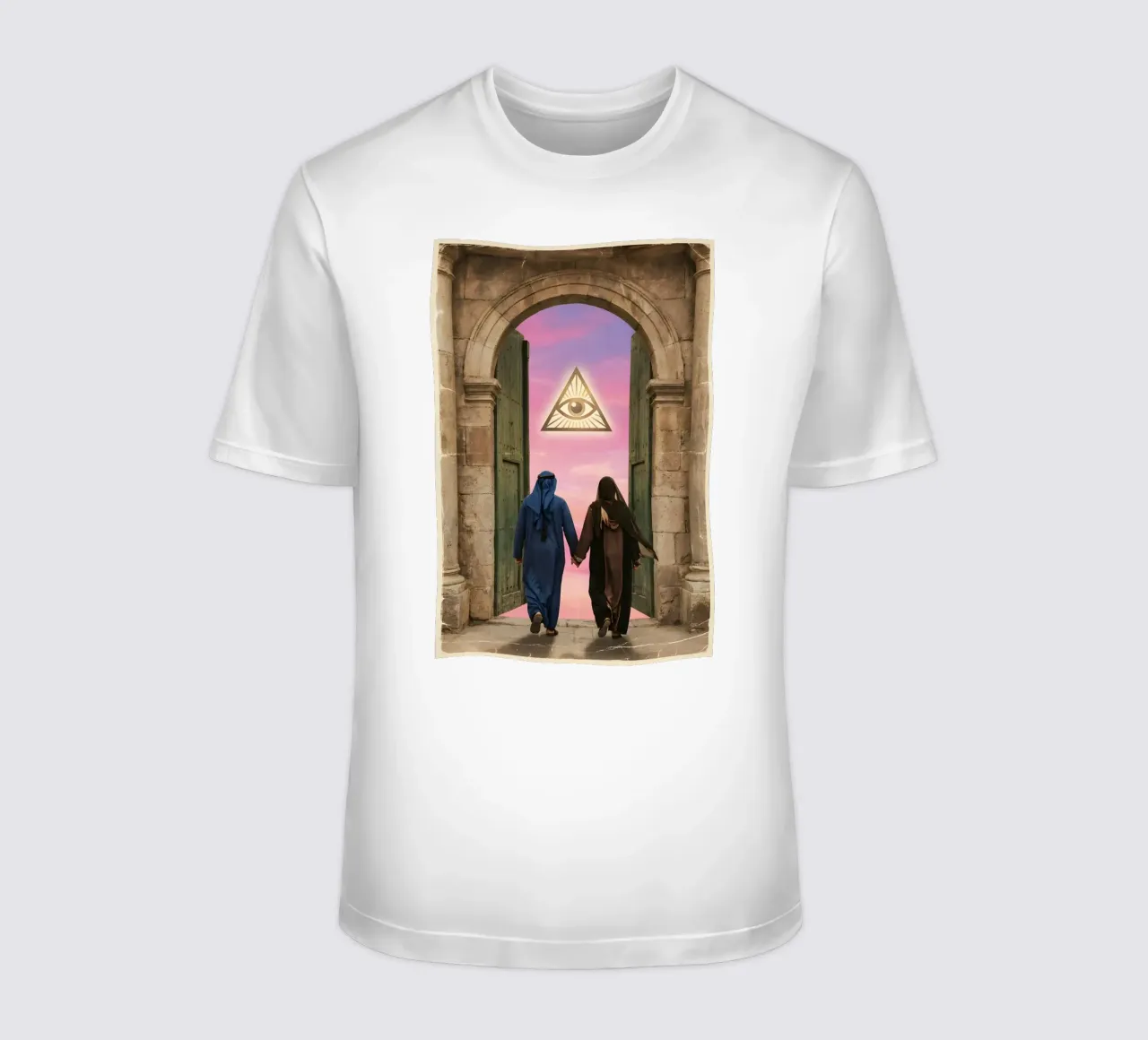 Gateway of Light: Symbolic Surreal Journey Into the Unknown t-shirt by Cosmic Reverie Studio