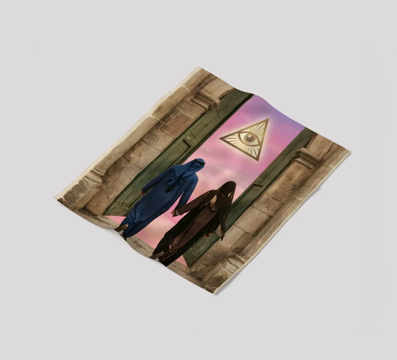 Gateway of Light: Symbolic Surreal Journey Into the Unknown fleece blanket by Cosmic Reverie Studio