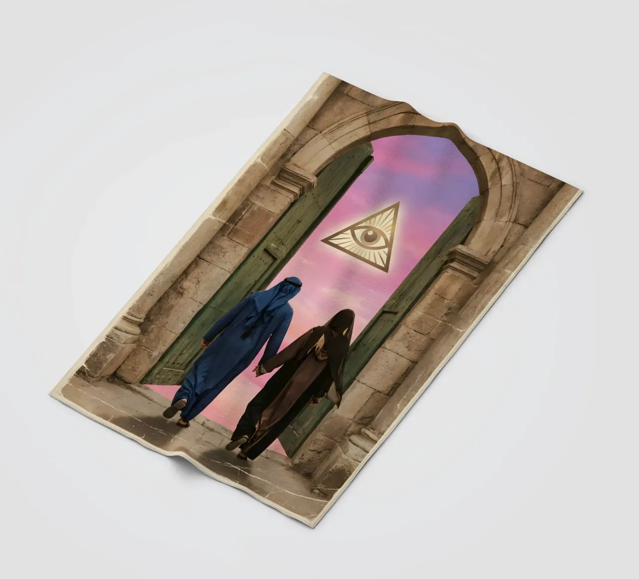 Gateway of Light: Symbolic Surreal Journey Into the Unknown fleece blanket by Cosmic Reverie Studio