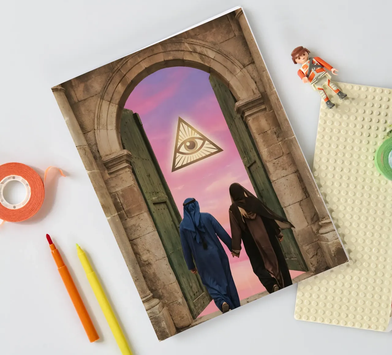 Gateway of Light: Symbolic Surreal Journey Into the Unknown notebook by Cosmic Reverie Studio