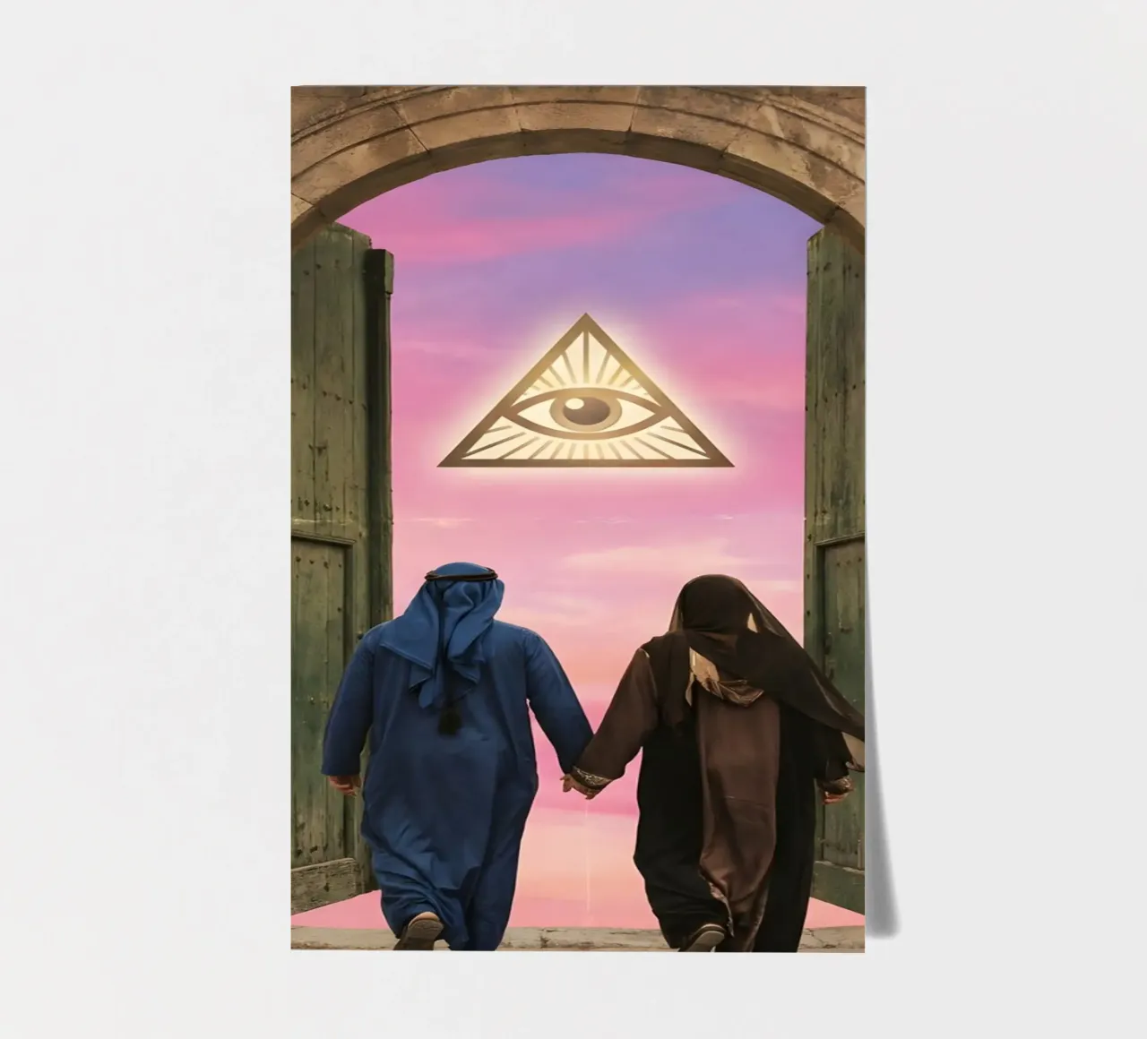 Gateway of Light: Symbolic Surreal Journey Into the Unknown sticker sheet by Cosmic Reverie Studio