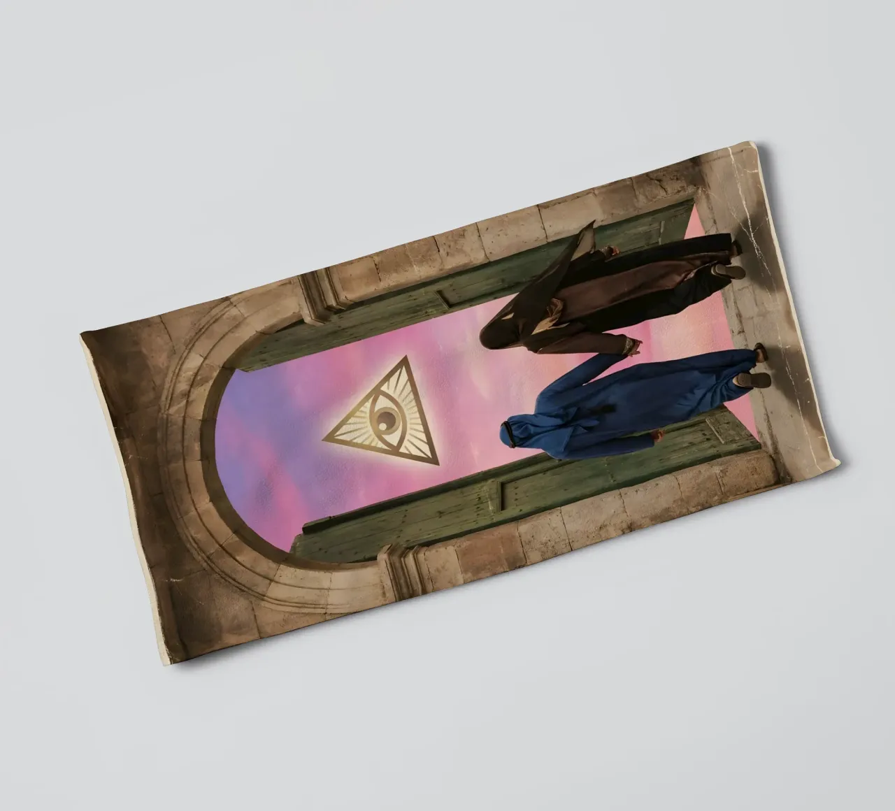 Gateway of Light: Symbolic Surreal Journey Into the Unknown towel by Cosmic Reverie Studio