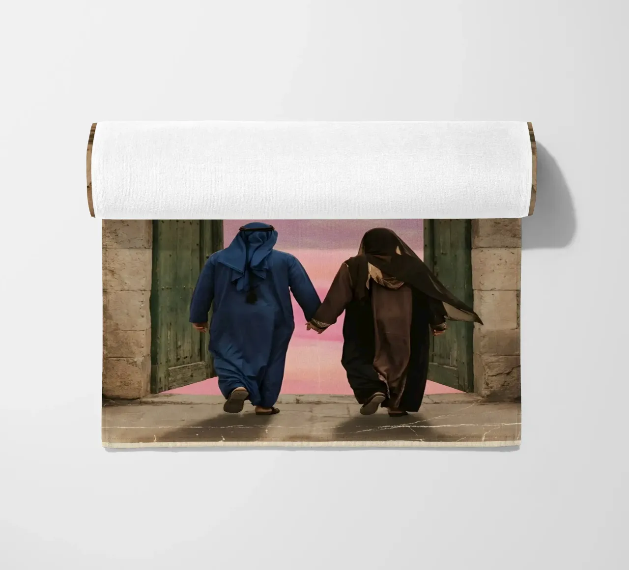 Gateway of Light: Symbolic Surreal Journey Into the Unknown beach towel by Cosmic Reverie Studio
