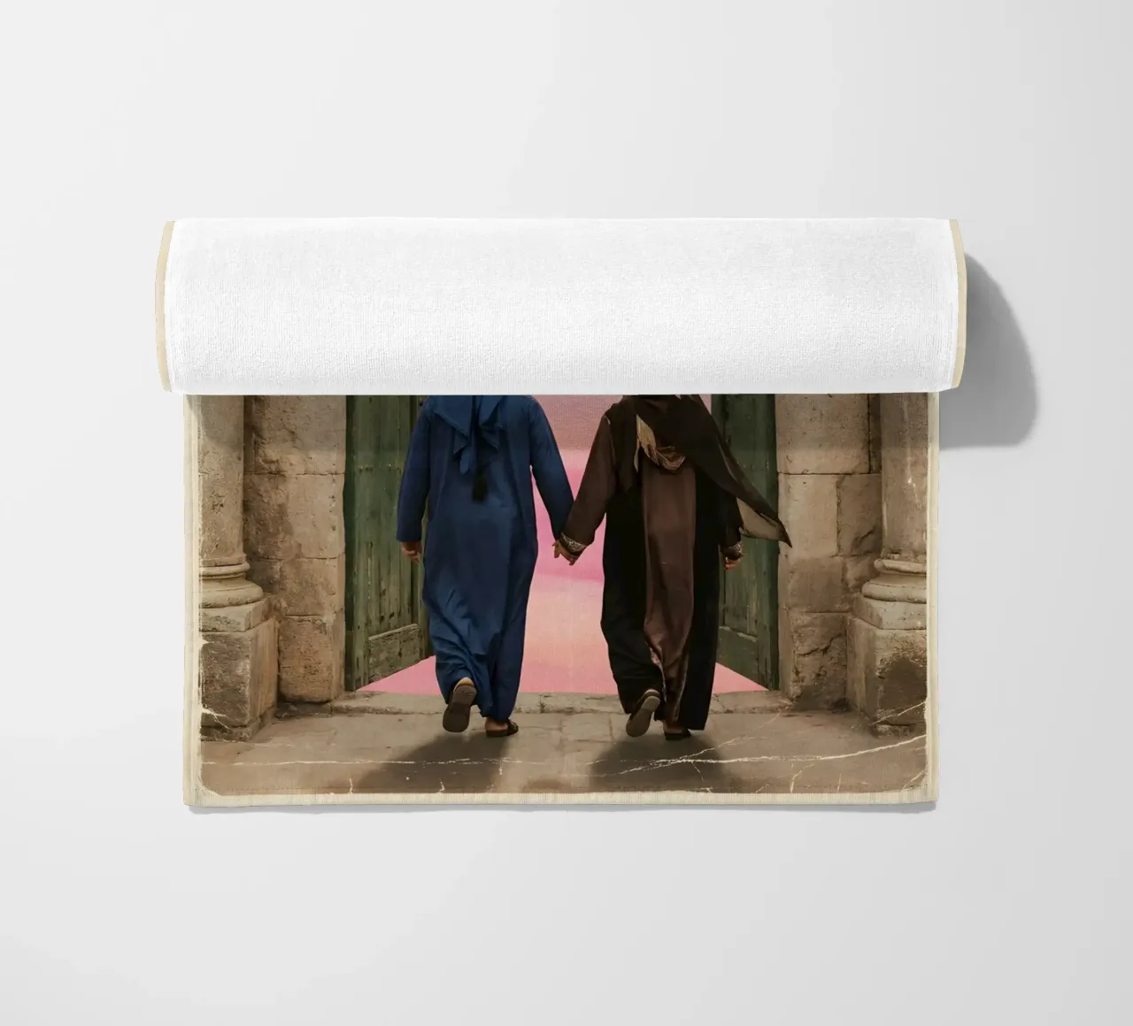 Gateway of Light: Symbolic Surreal Journey Into the Unknown beach towel by Cosmic Reverie Studio