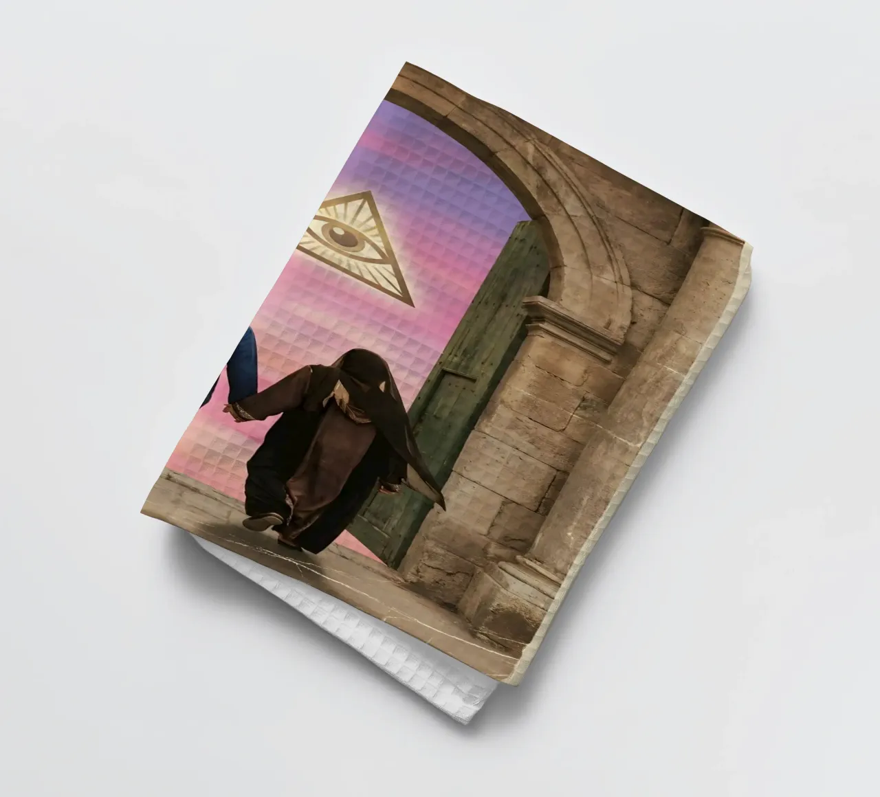 Gateway of Light: Symbolic Surreal Journey Into the Unknown tea towel by Cosmic Reverie Studio