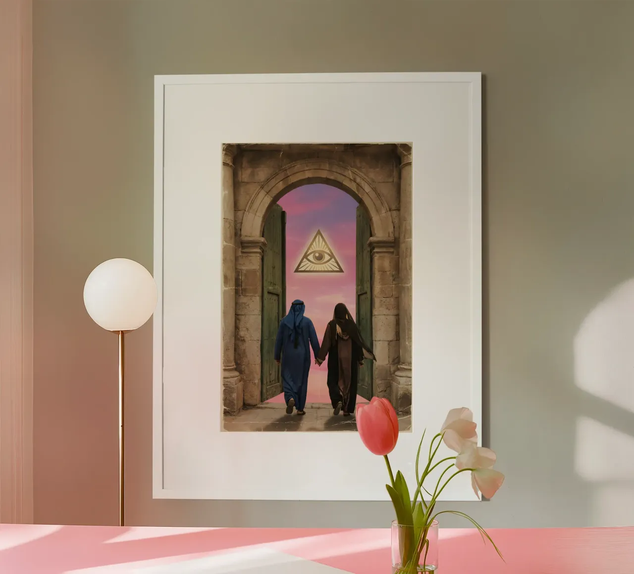 Gateway of Light: Symbolic Surreal Journey Into the Unknown hahnemühle by Cosmic Reverie Studio