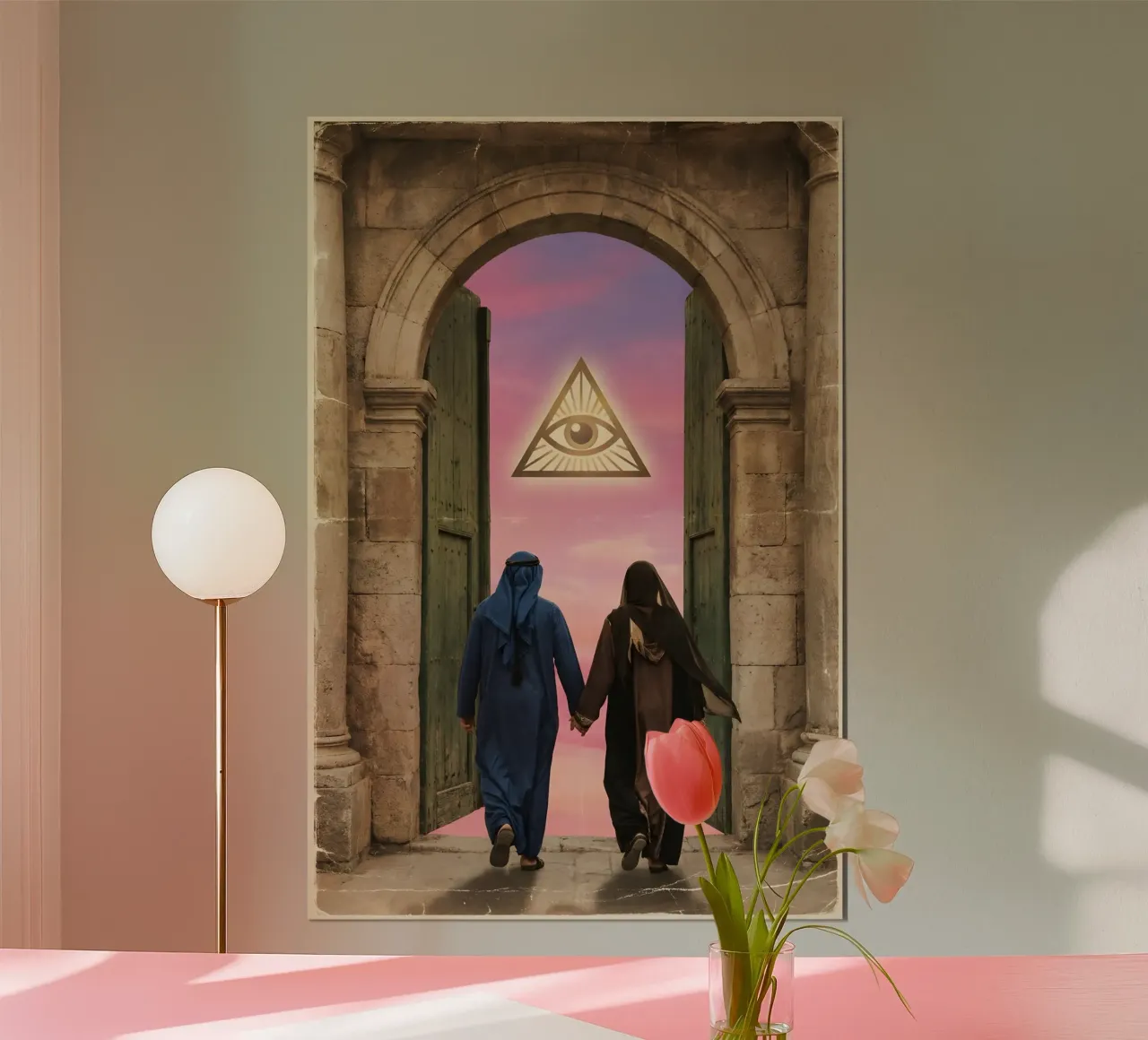 Gateway of Light: Symbolic Surreal Journey Into the Unknown hahnemühle by Cosmic Reverie Studio