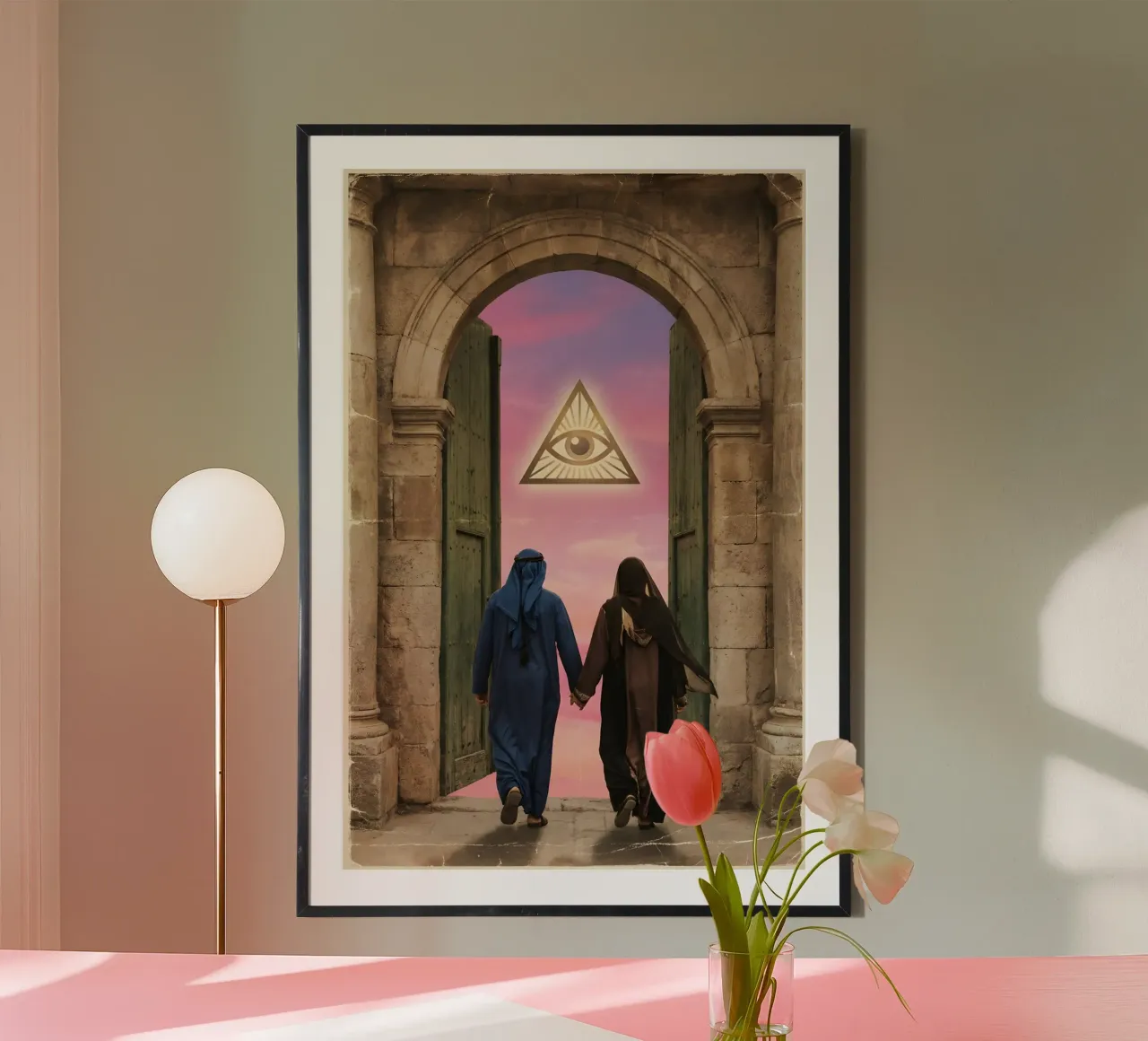 Gateway of Light: Symbolic Surreal Journey Into the Unknown hahnemühle by Cosmic Reverie Studio