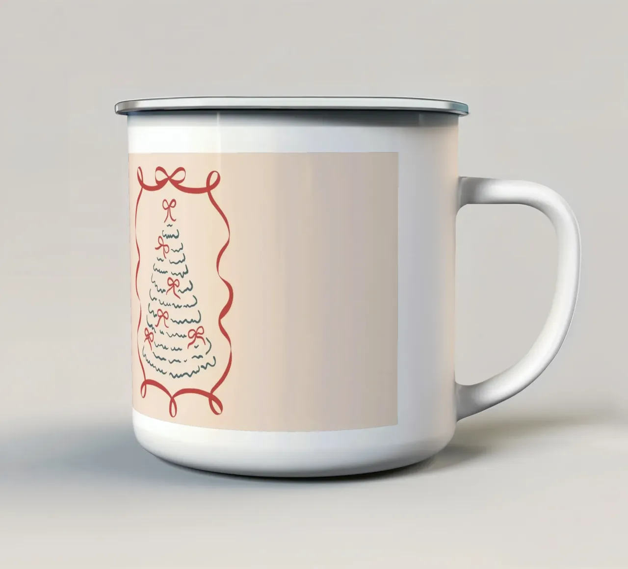 Albero di Natale e fiocchi tazza in smalto da Winter Whispers