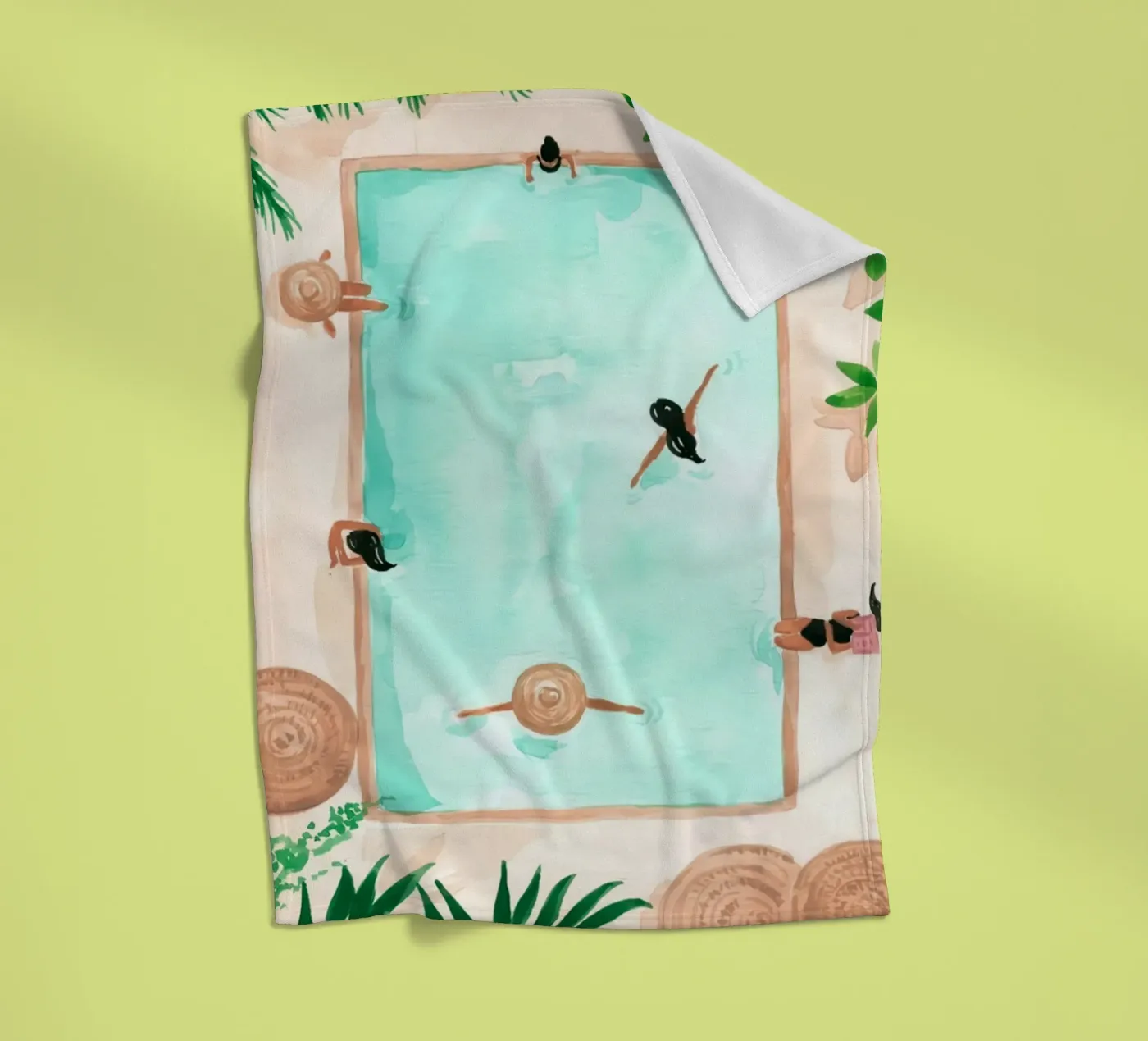 Pool Day fleece blanket by hite Shop