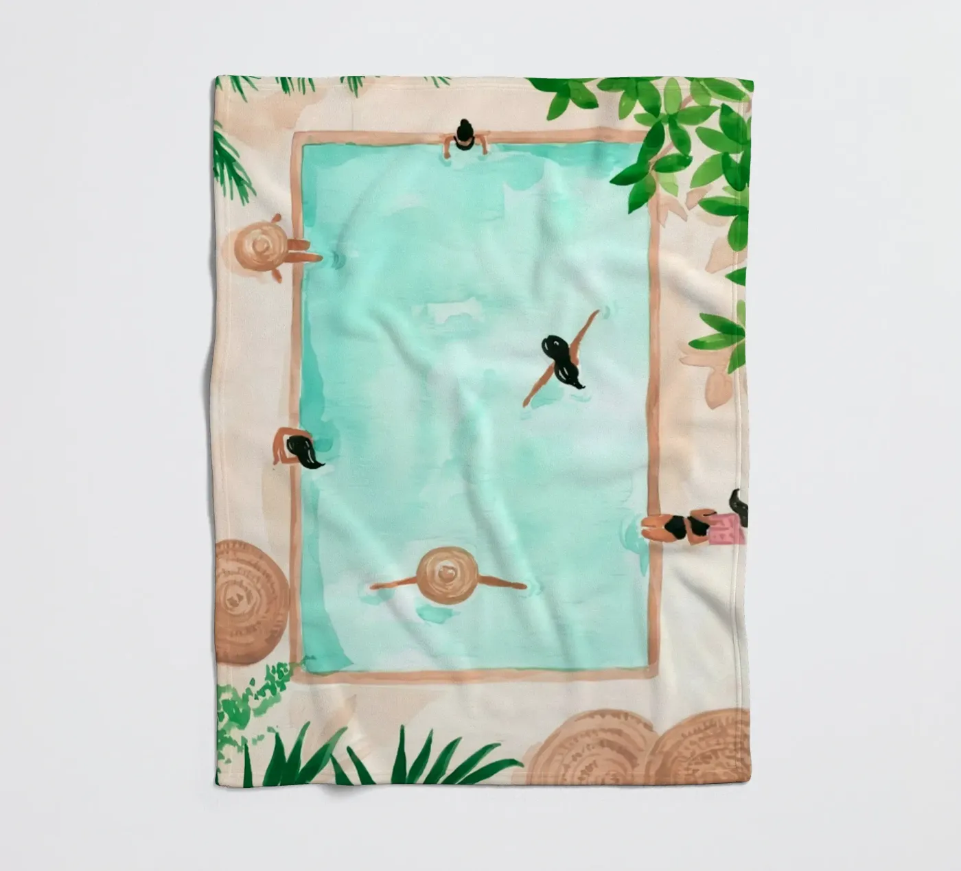 Pool Day fleece blanket by hite Shop