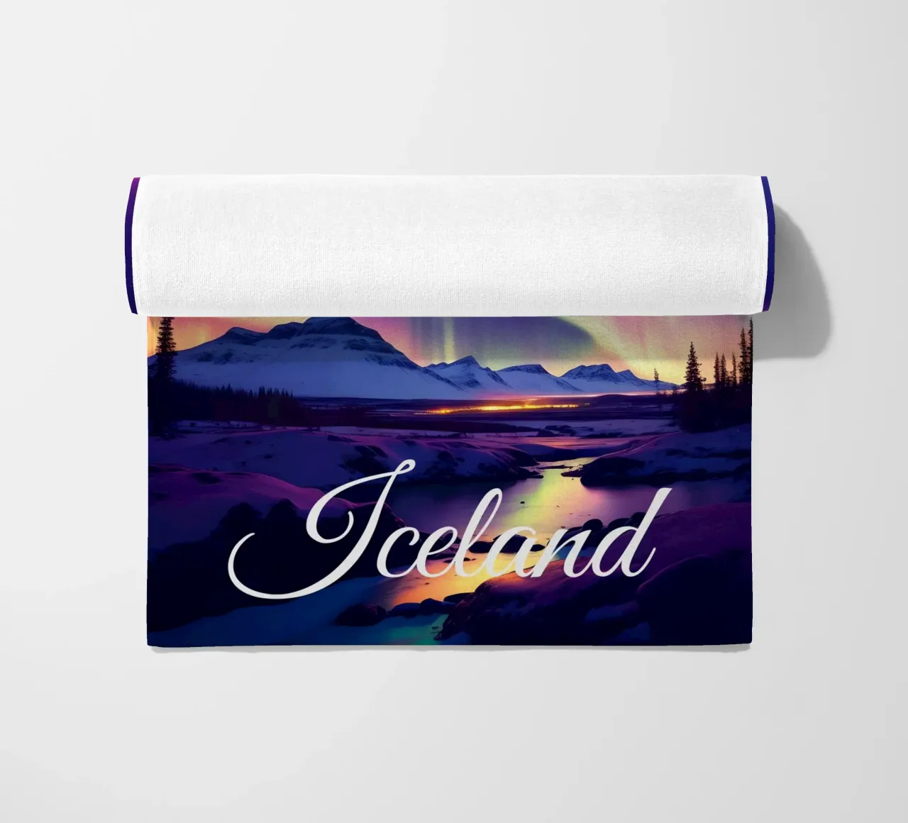 Scena dell'aurora boreale in Islanda telo mare da Charnwood Prints