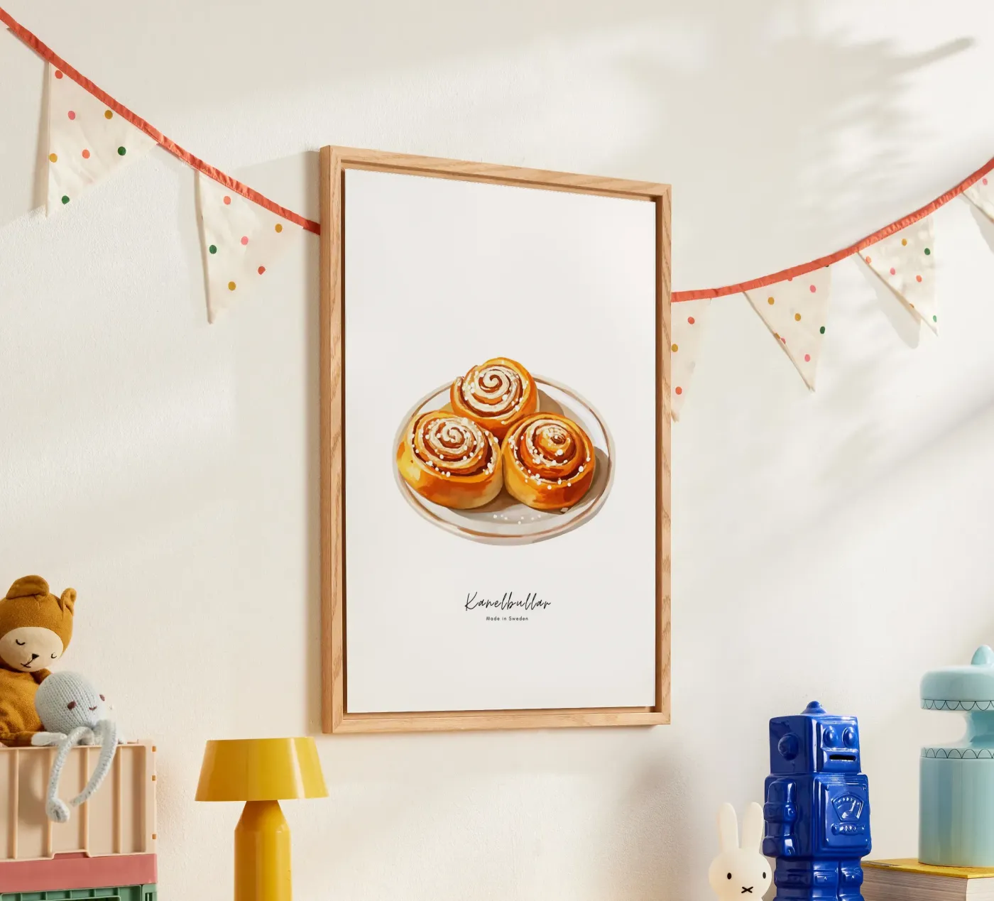 Illustration „Kanelbullar“ mit Schriftzug plexiglass da Nordljus Design Studio