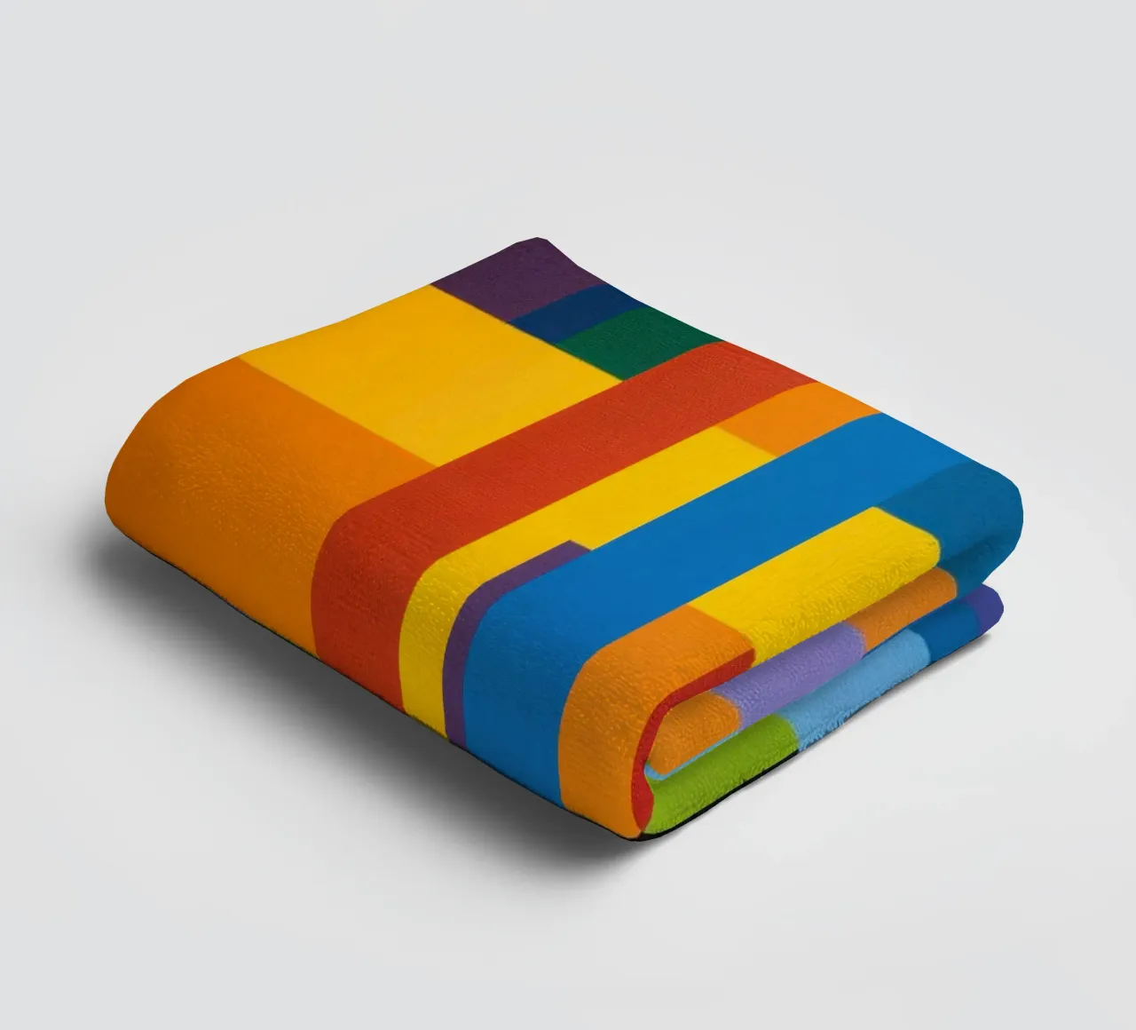 Horizontal connection | Abstract canvas painting towel by Autofocus