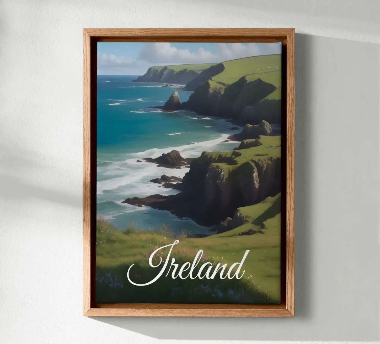 Scena della costa irlandese tela con Cornice a cassetta da Charnwood Prints