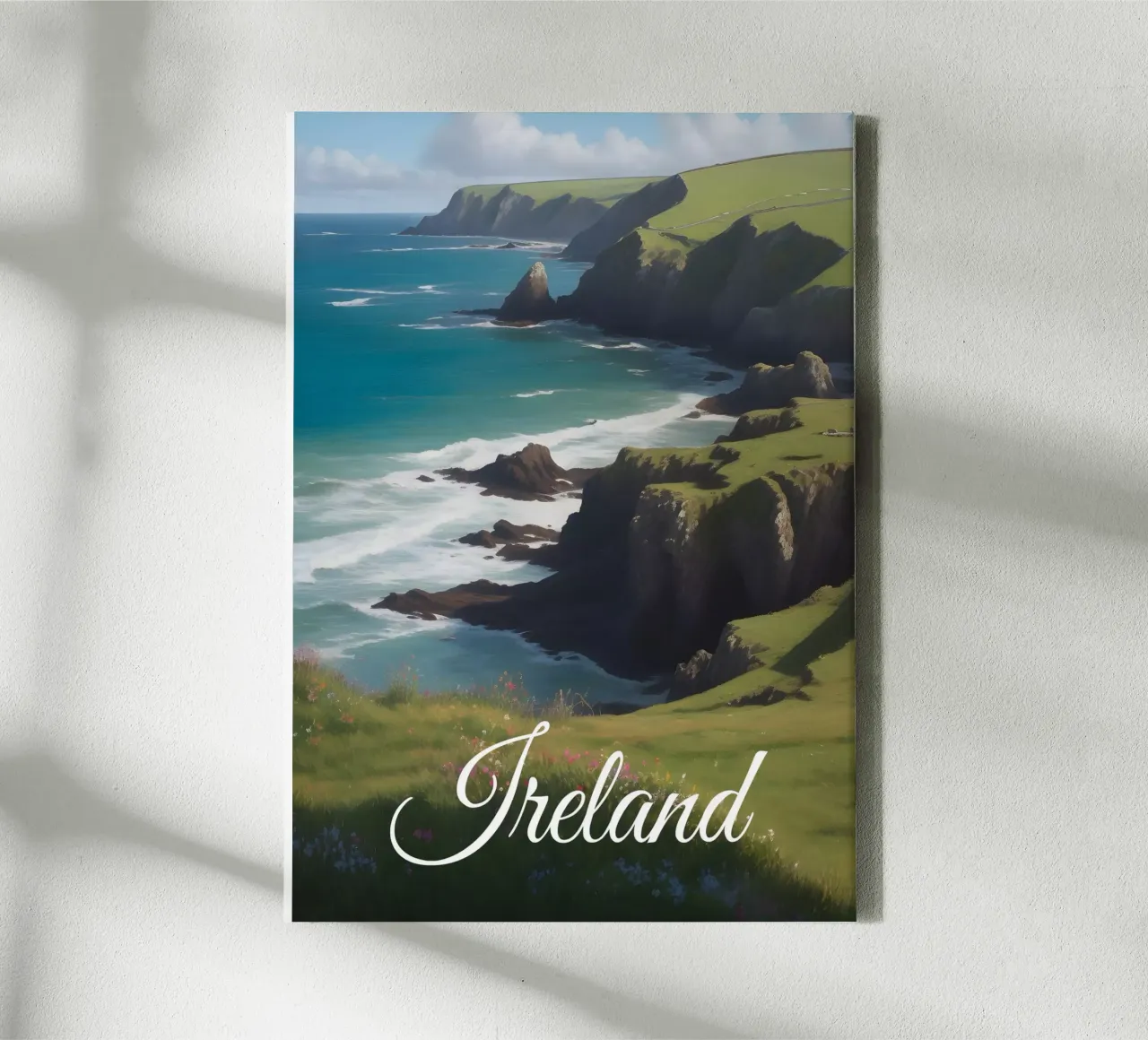 Scena della costa irlandese tela con Cornice a cassetta da Charnwood Prints