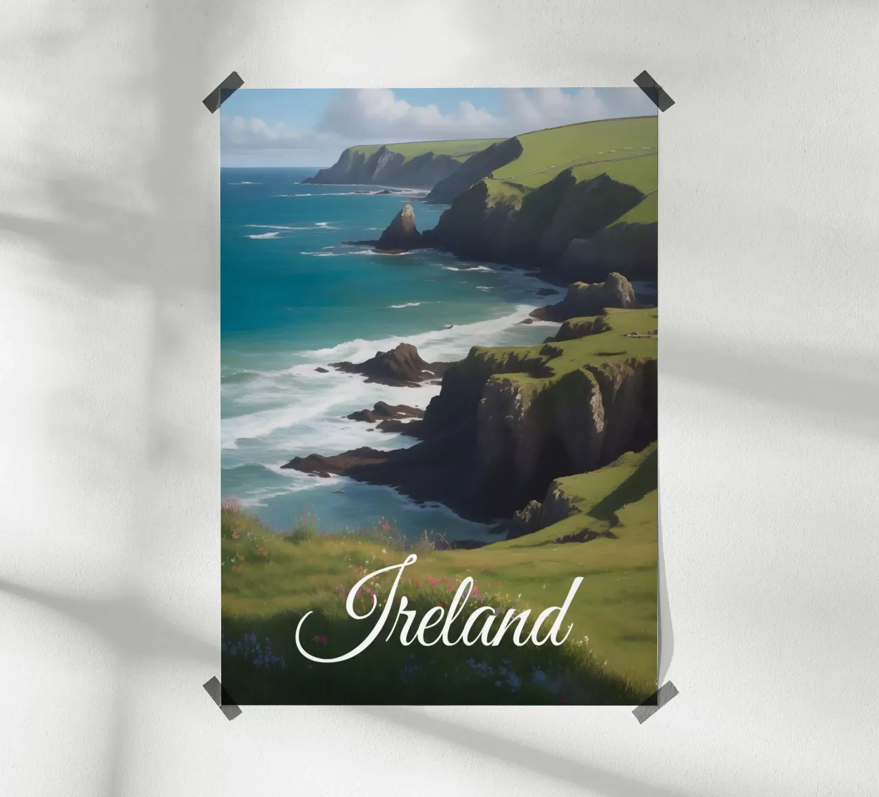 Scena della costa irlandese poster da Charnwood Prints