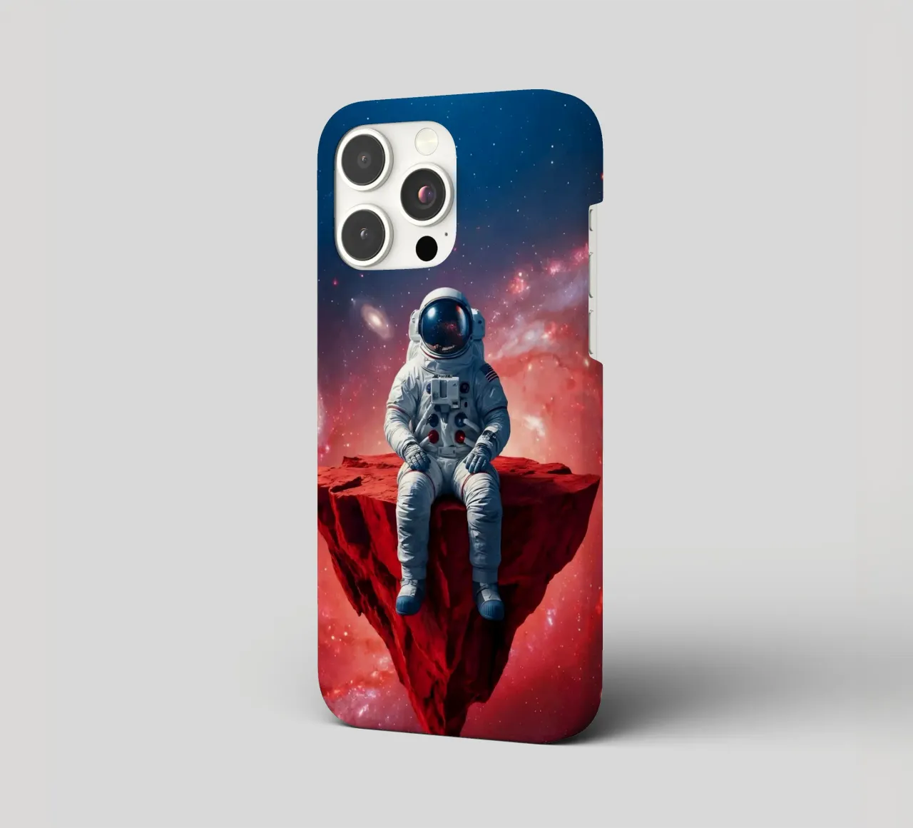 Astronaut on Floating Rock – Surreal Cosmic Space Art Print iphone case by Cosmic Reverie Studio