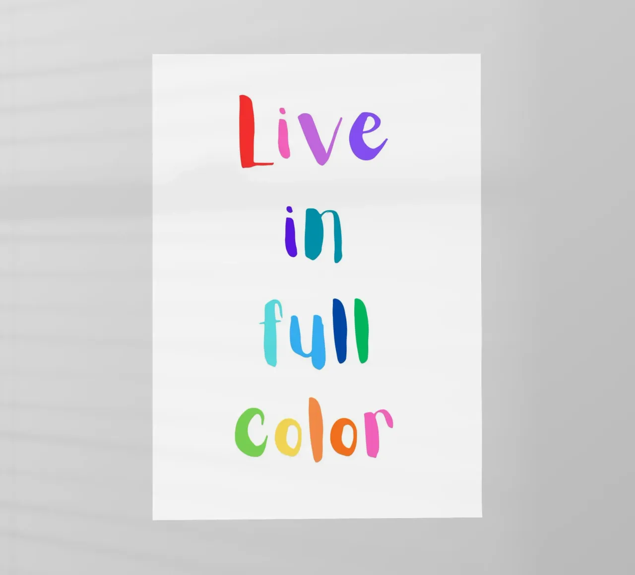 Live in full color pellicola backlit da Quotes on walls