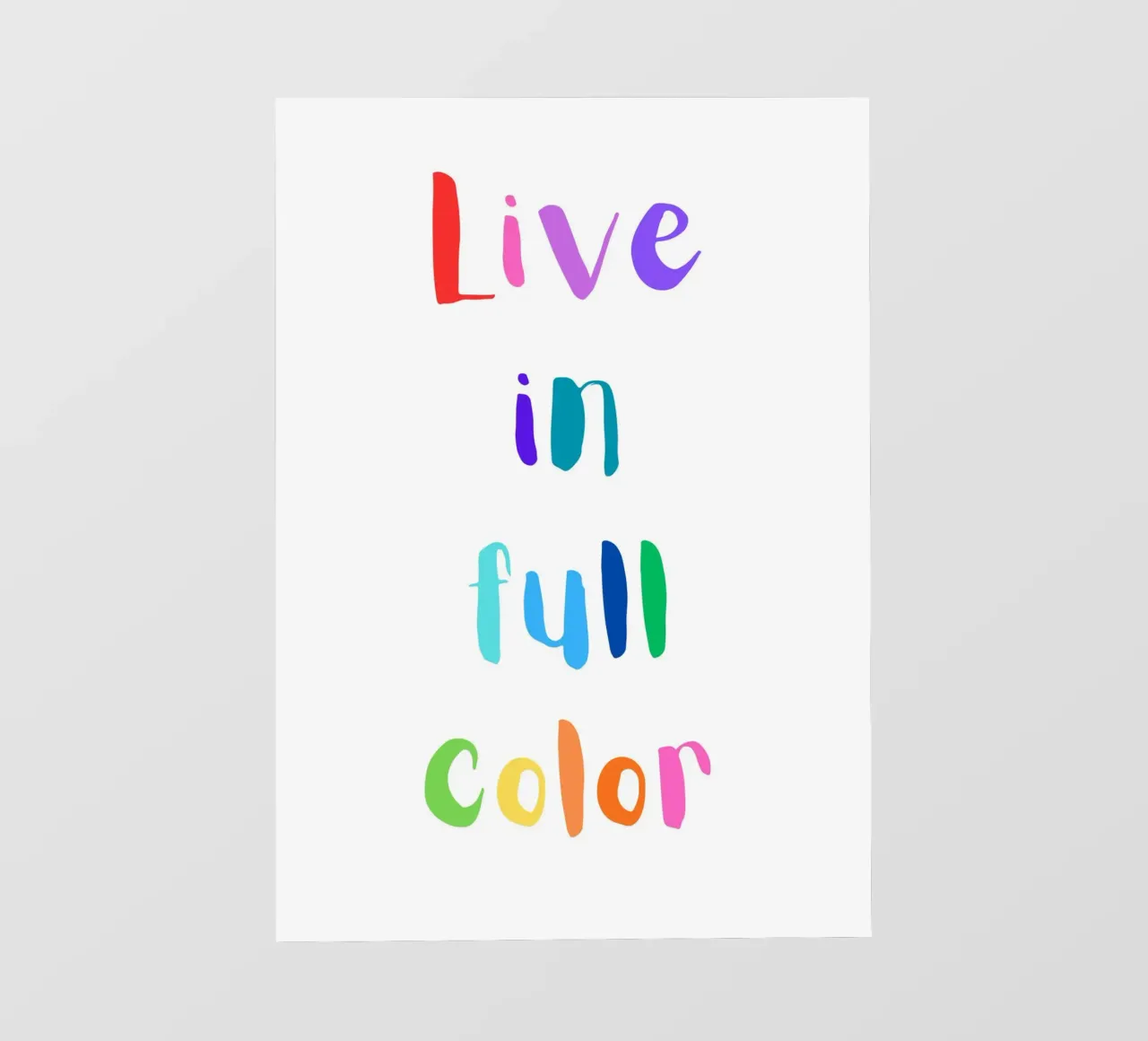 Live in full color pellicola backlit da Quotes on walls