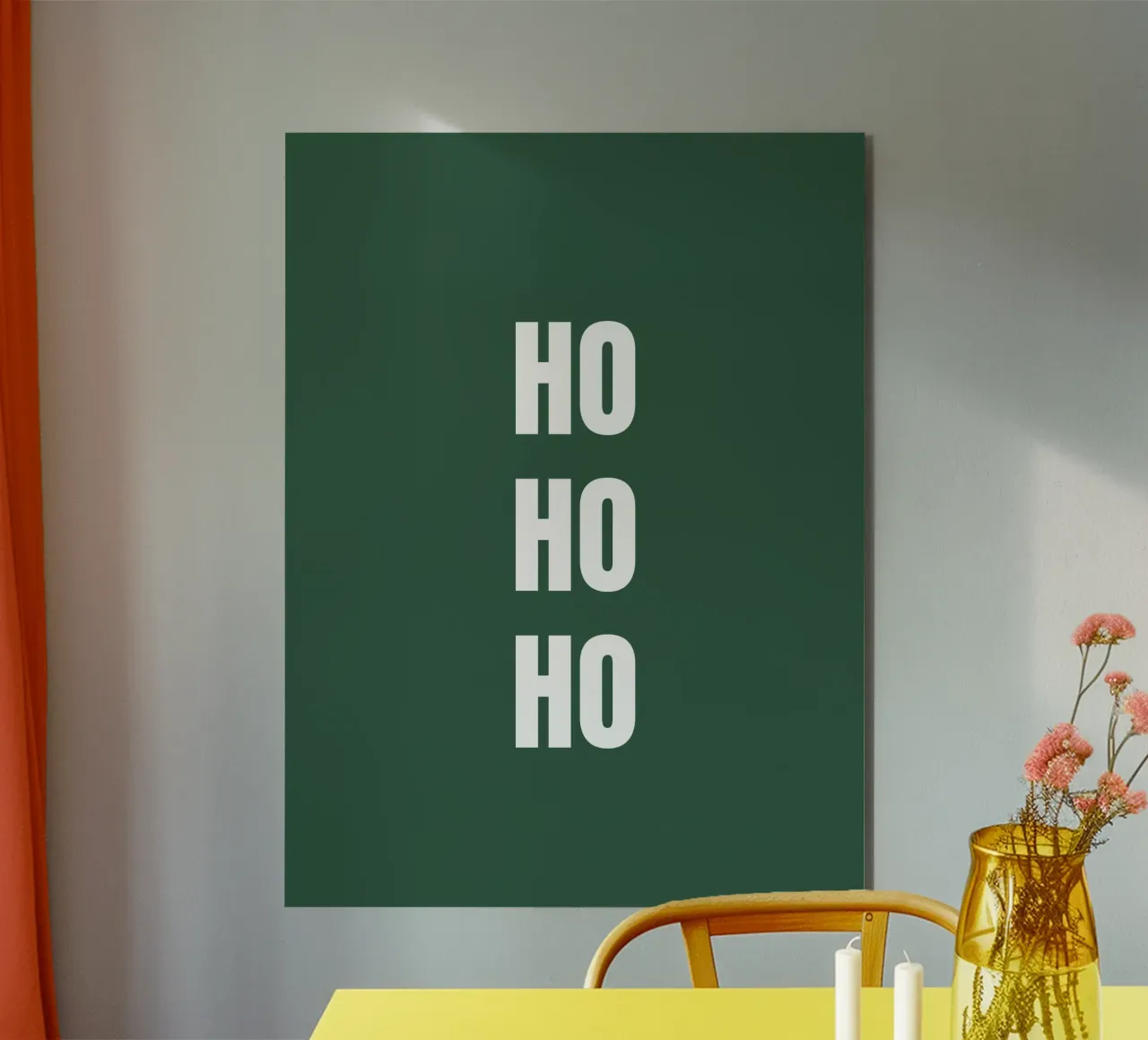 HO HO HO, Merry Christmas alu-dibond by RB-Quotes