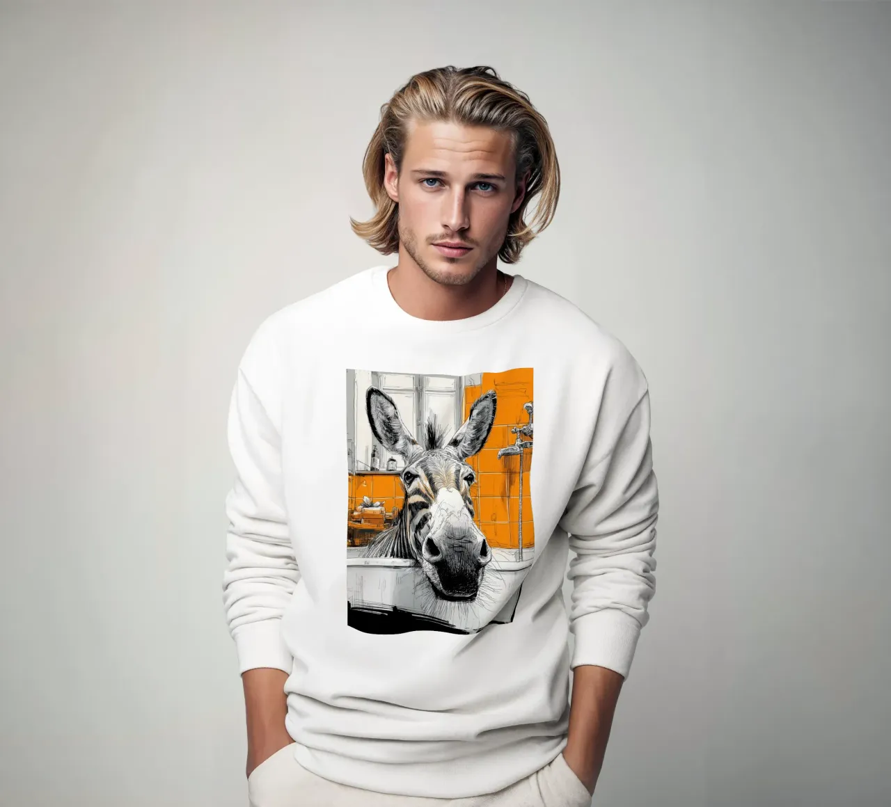 Zebra che fa il bagno felpa da Aqualine