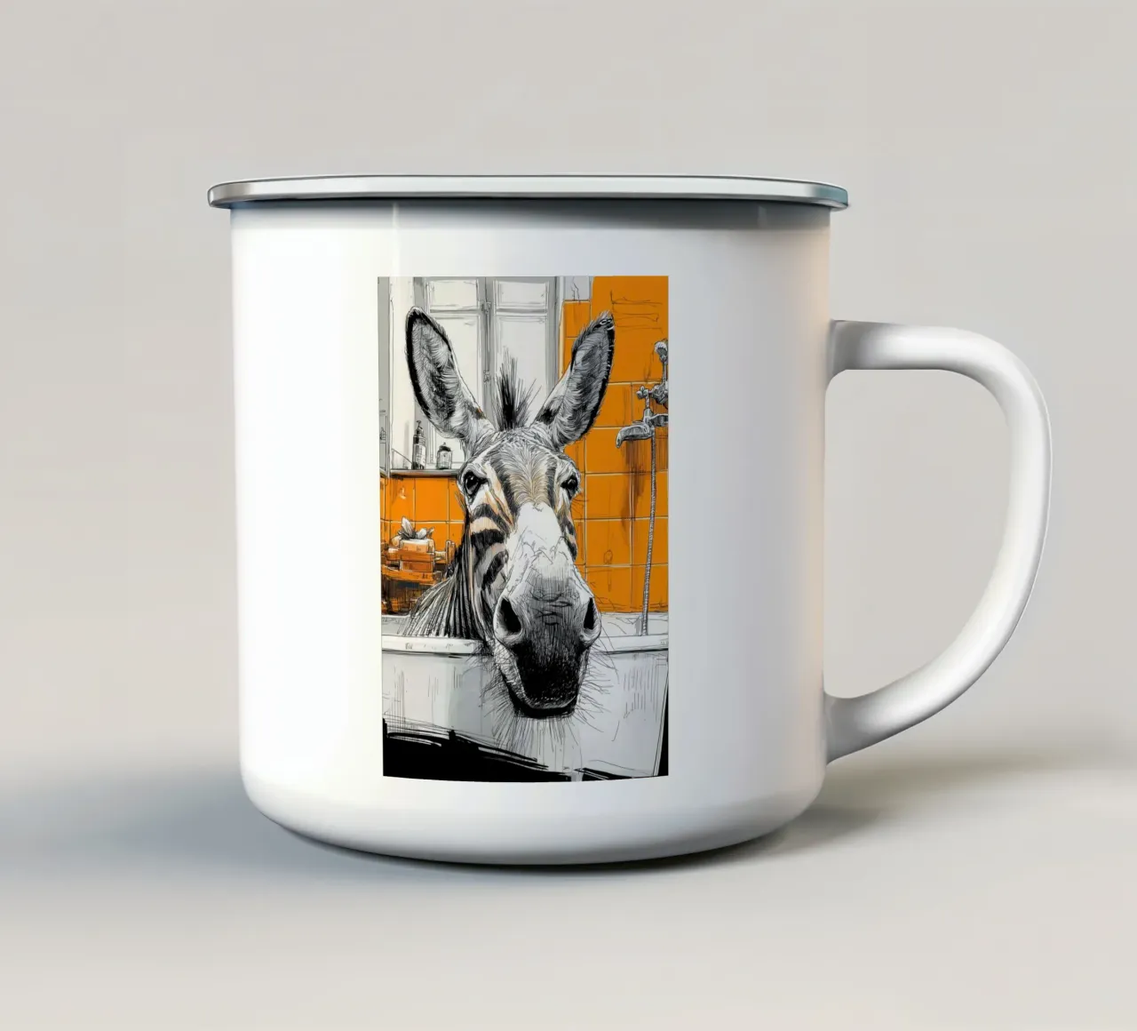 Zebra che fa il bagno tazza in smalto da Aqualine