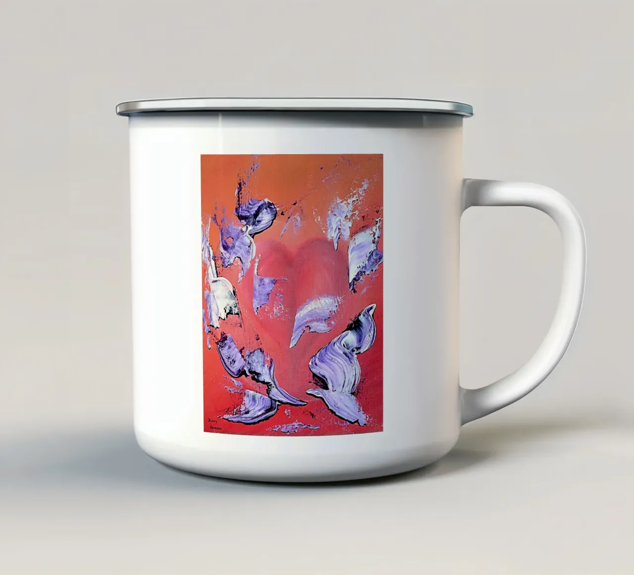 IL MIO CUORE PER VOI. tazza in smalto da Little treasures for your home