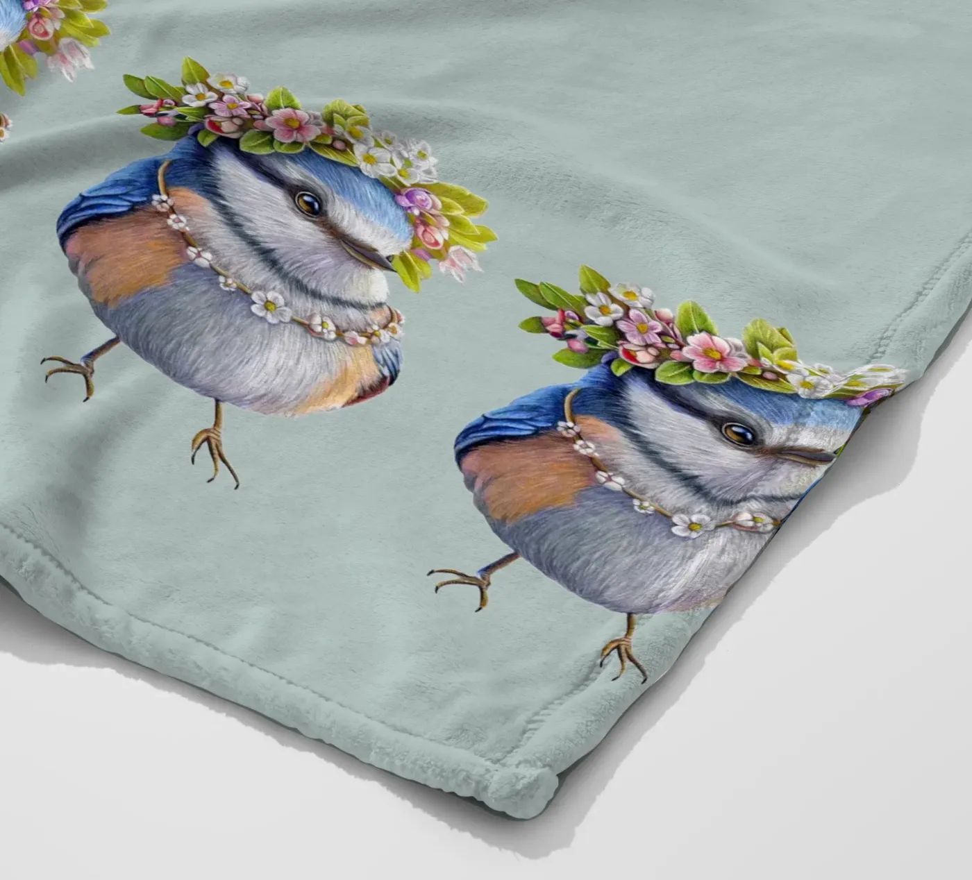 Frühlingsvogel Fleecedecke von Graphit und Farbe