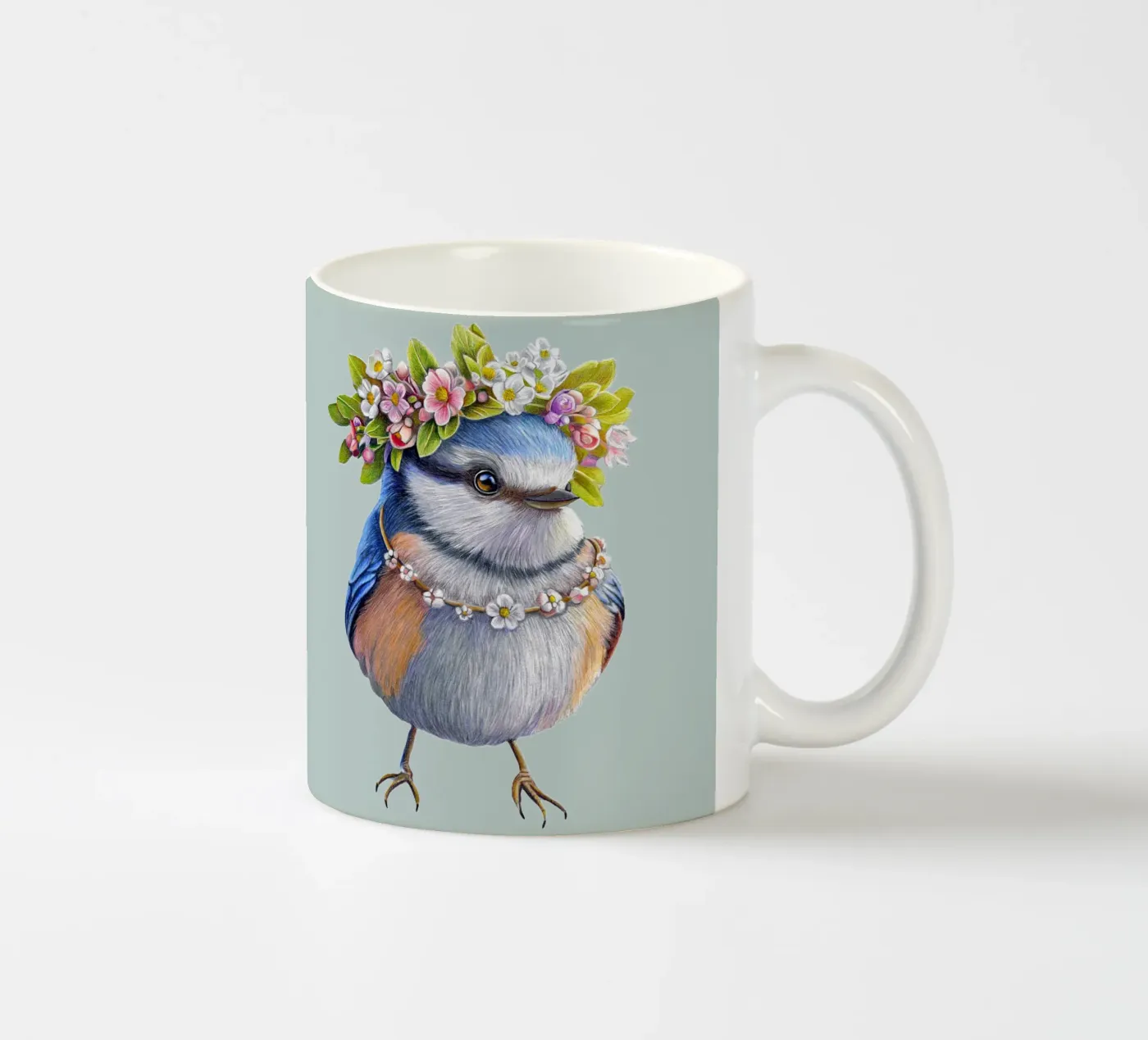 Spring Bird ceramic mug by Graphit und Farbe