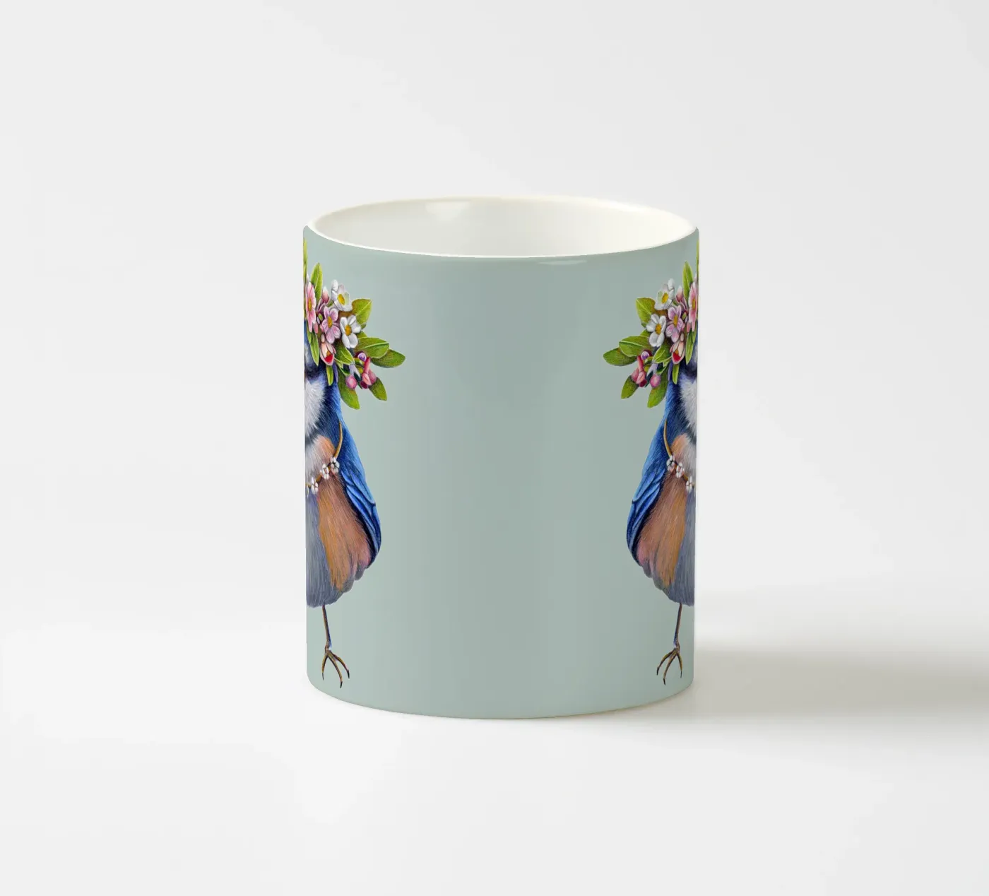 Spring Bird ceramic mug by Graphit und Farbe
