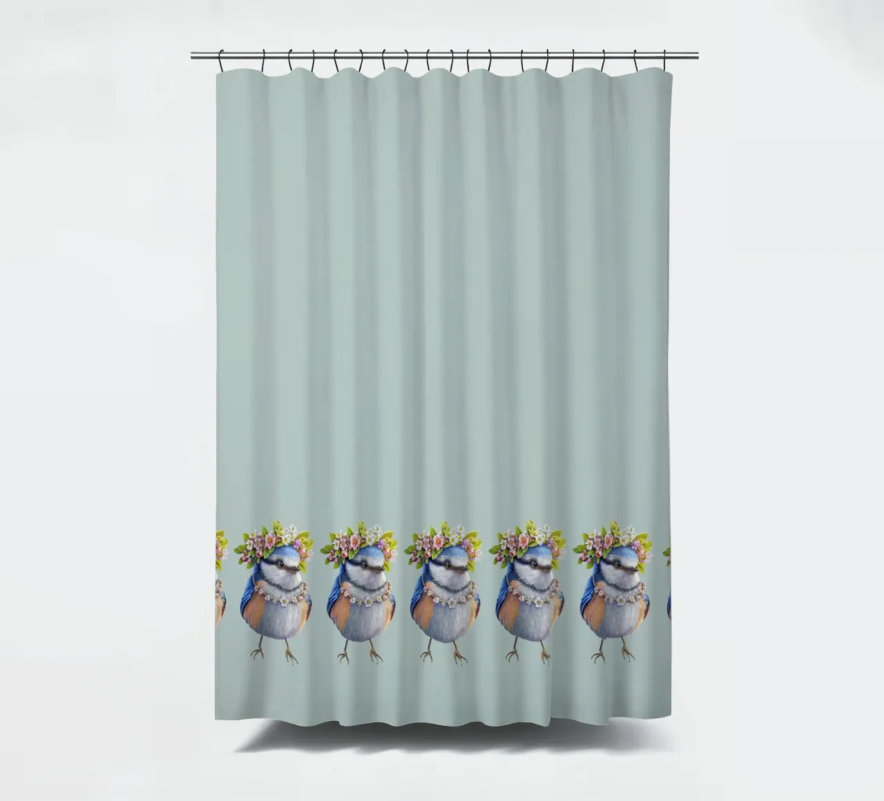 Spring Bird shower curtain by Graphit und Farbe