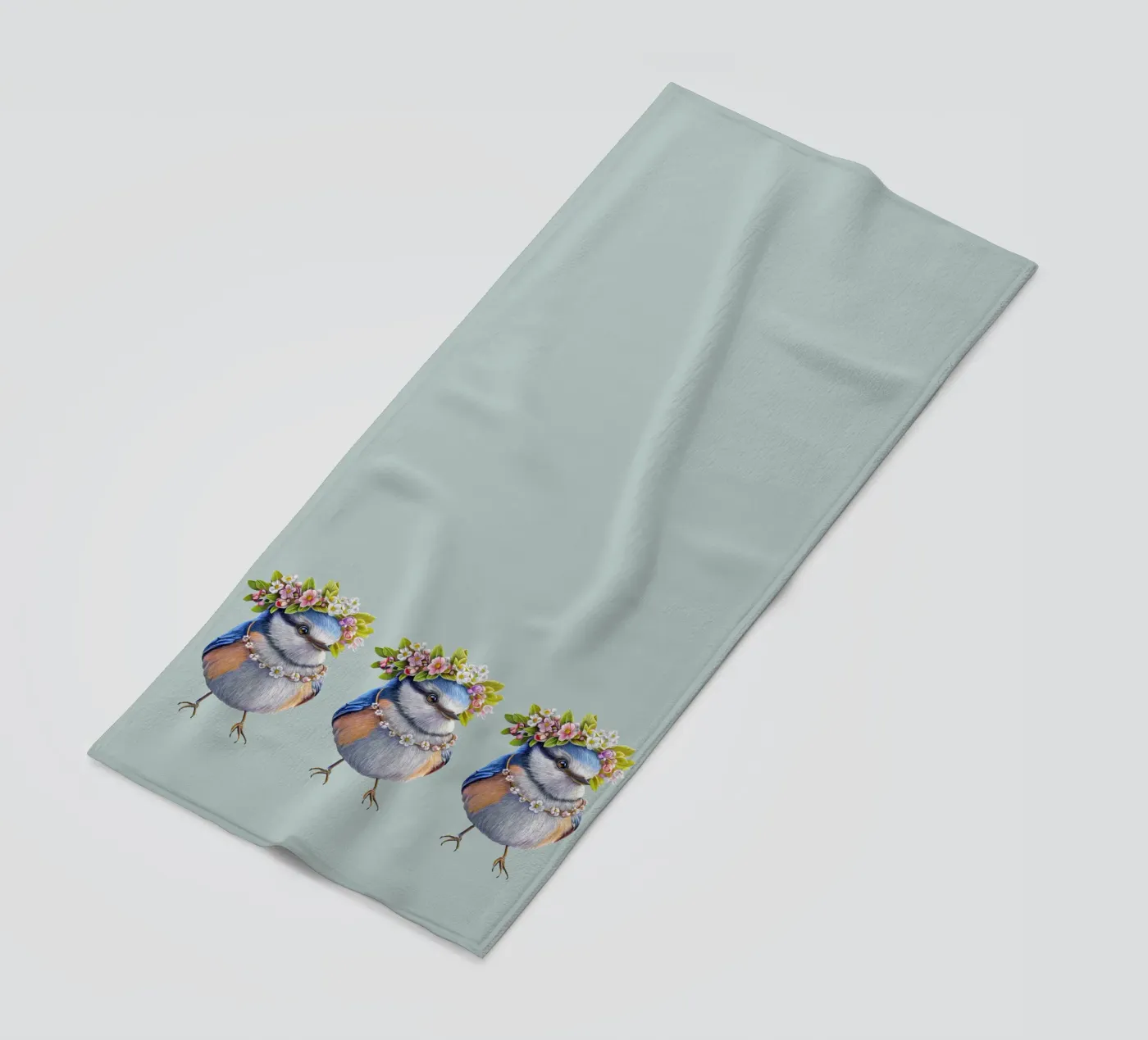 Spring Bird beach towel by Graphit und Farbe