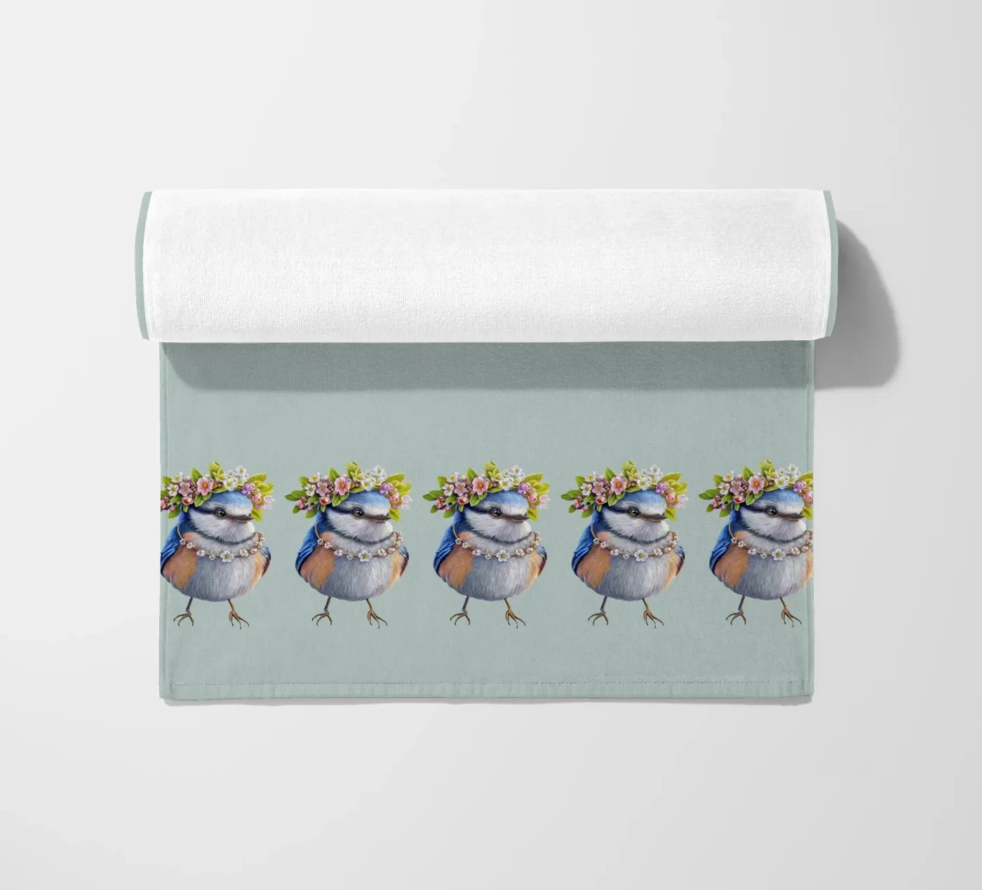 Spring Bird beach towel by Graphit und Farbe