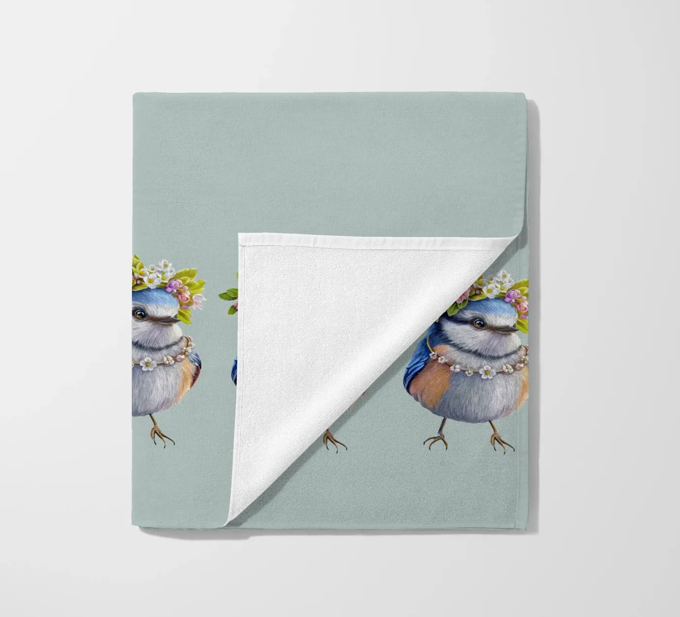 Spring Bird beach towel by Graphit und Farbe