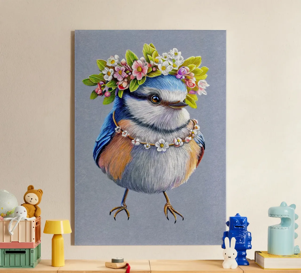 Spring Bird plexiglass da Graphit und Farbe