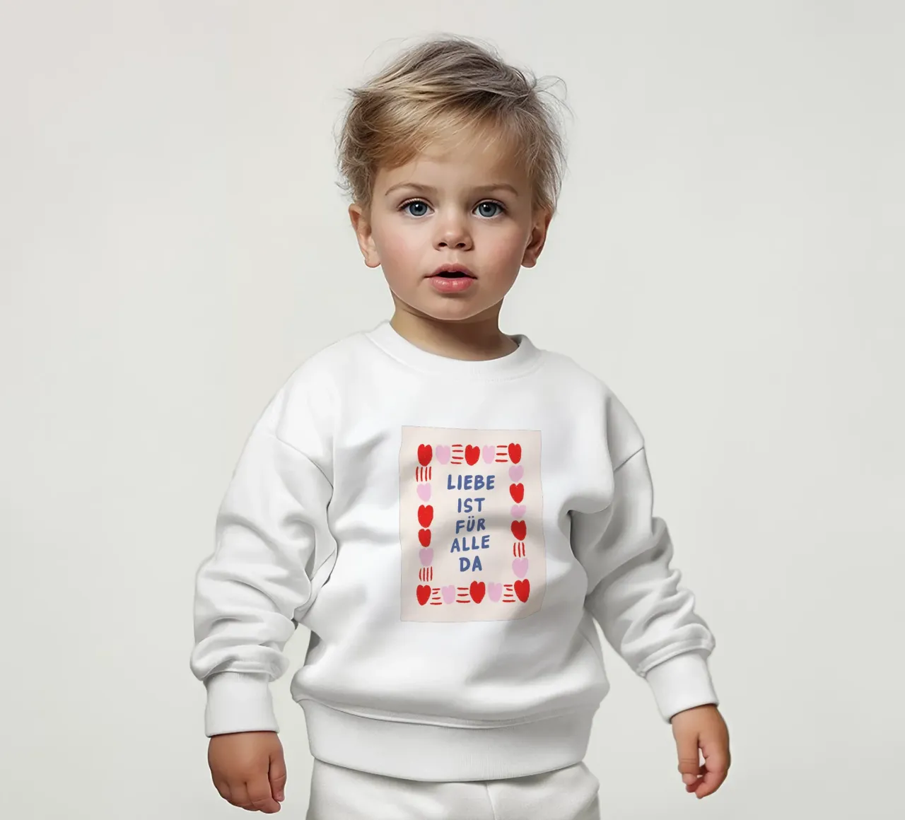 Amore per tutti con un cuore felpa neonato da Carina Pop & Pastell