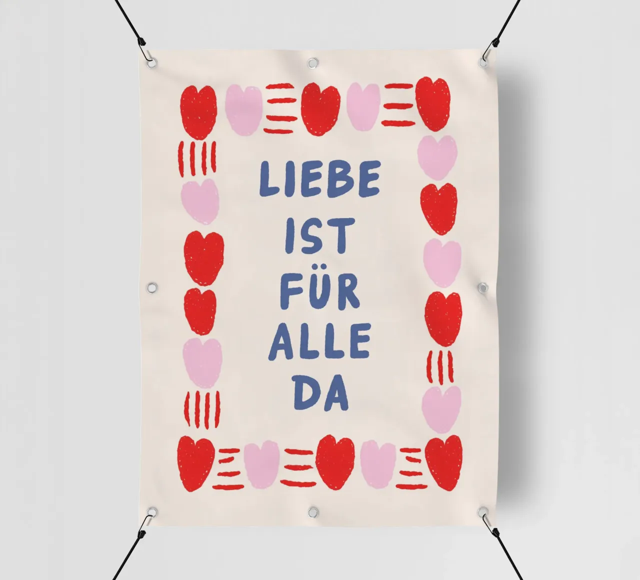 Amore per tutti con un cuore telo in pvc da Carina Pop & Pastell