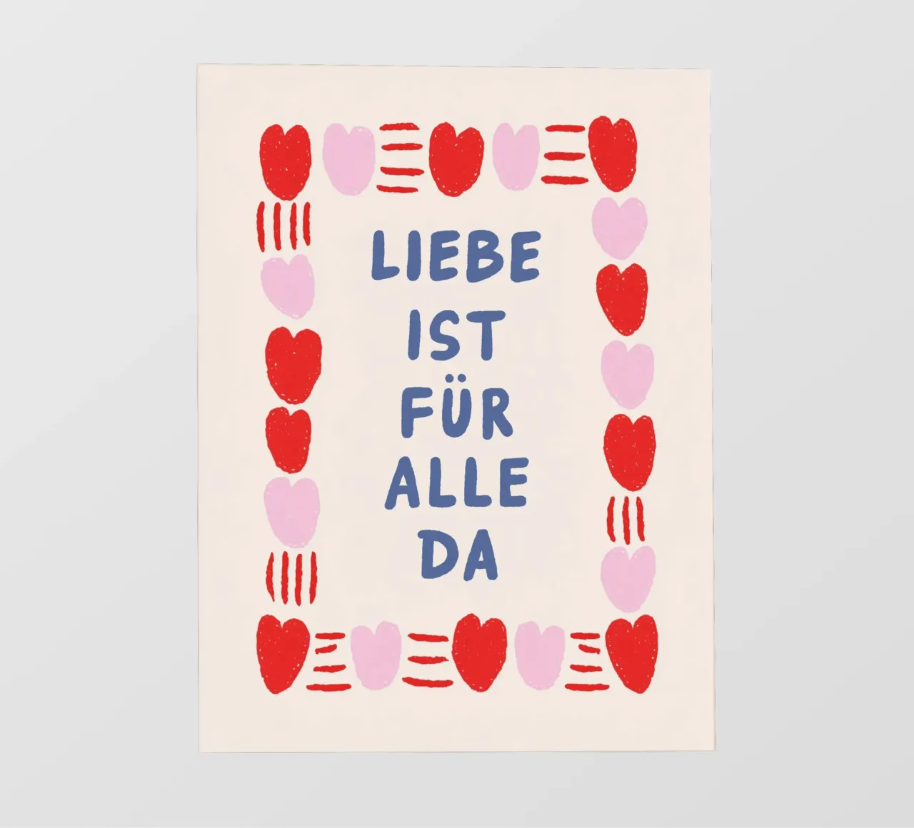 Amore per tutti con un cuore telo in pvc da Carina Pop & Pastell