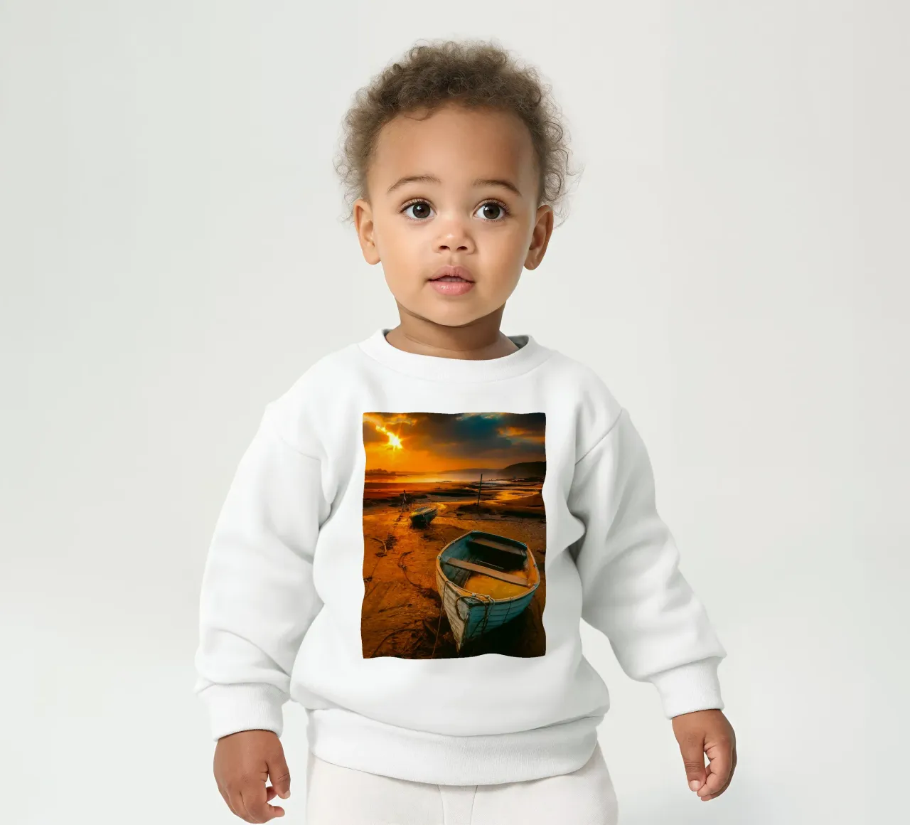 barca sulla spiaggia felpa neonato da onelife
