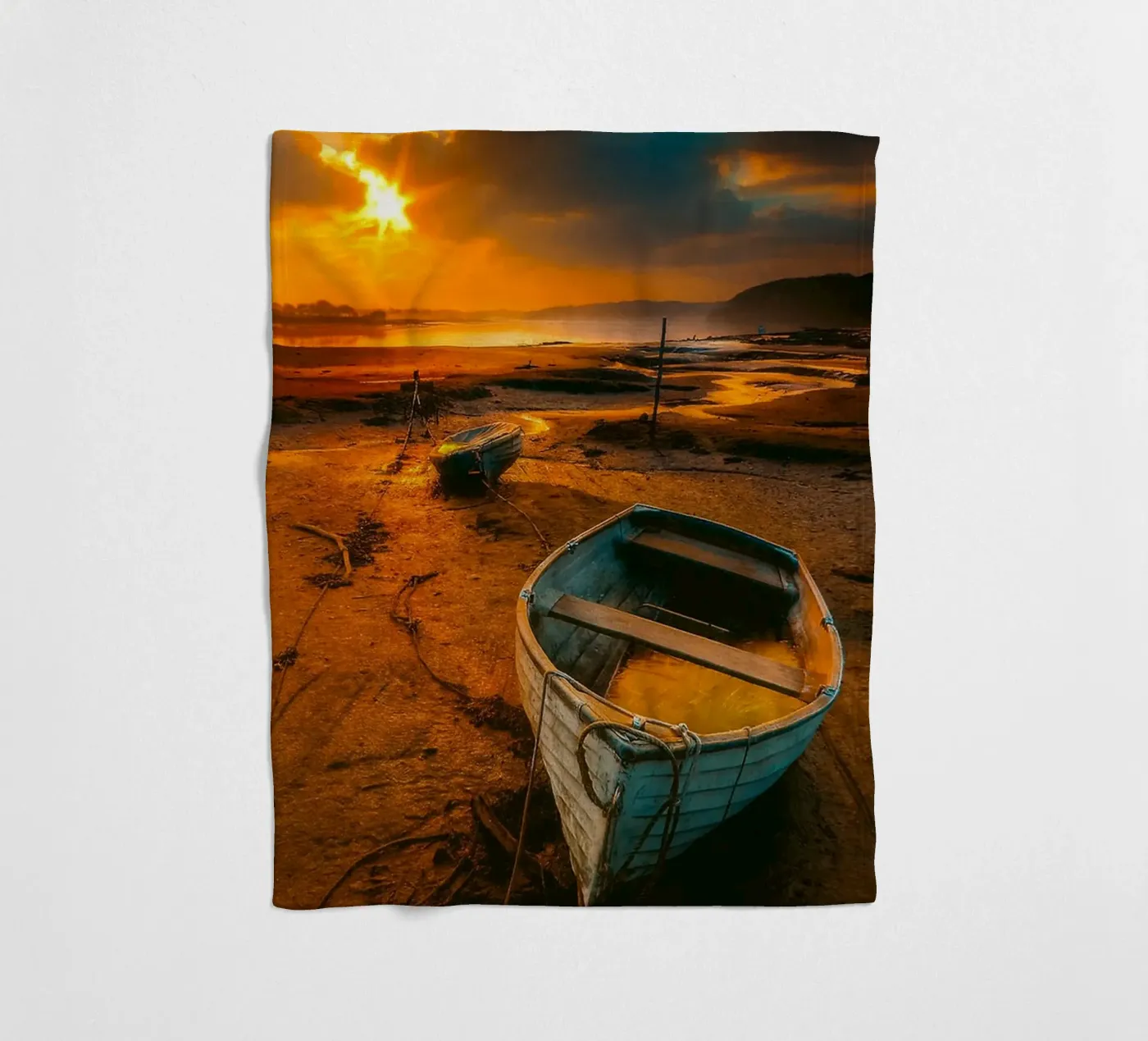 Boot am Strand Fleecedecke von onelife