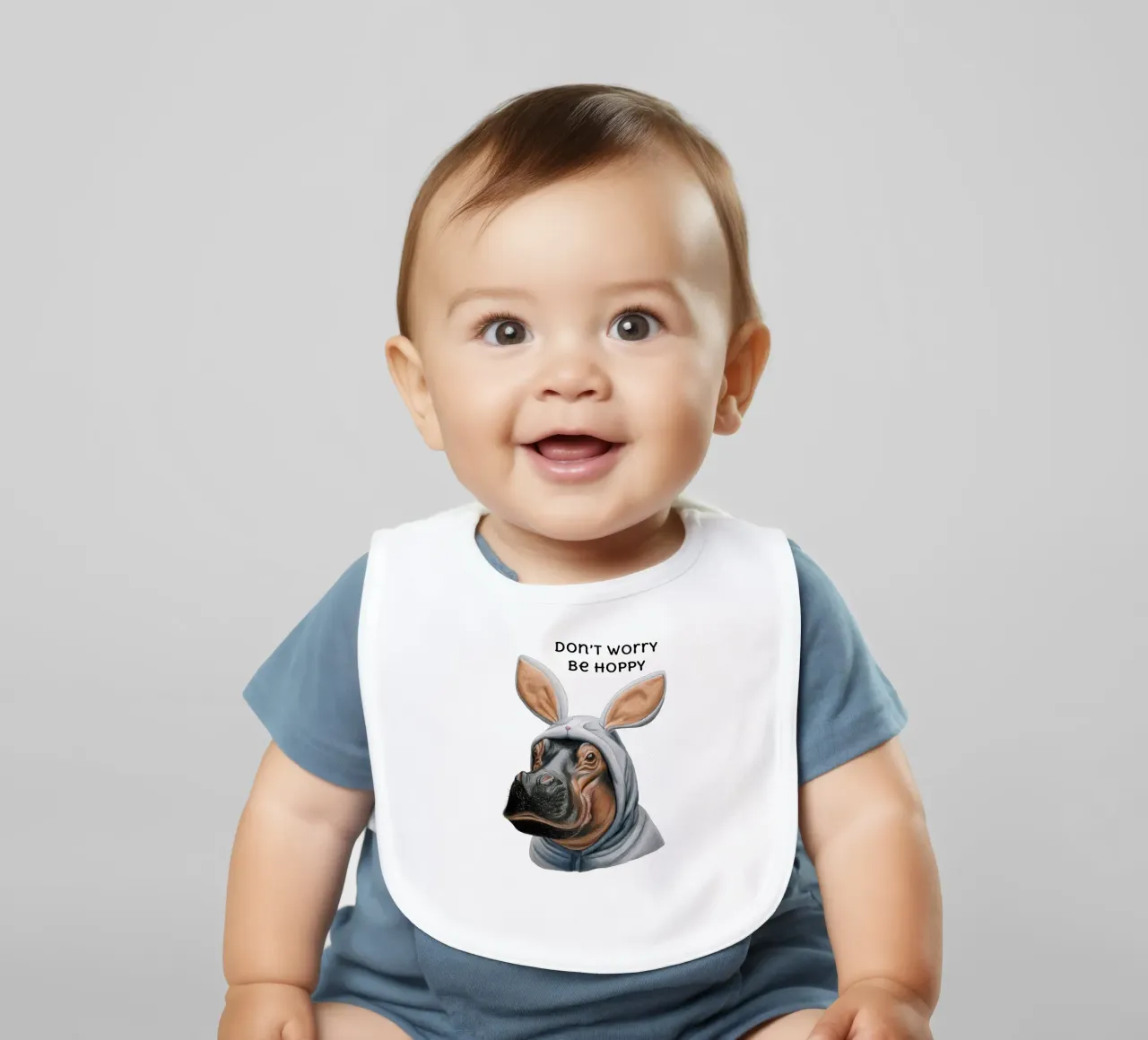 Sei hoppelig product.type.bib-baby common.byCreator Graphit und Farbe