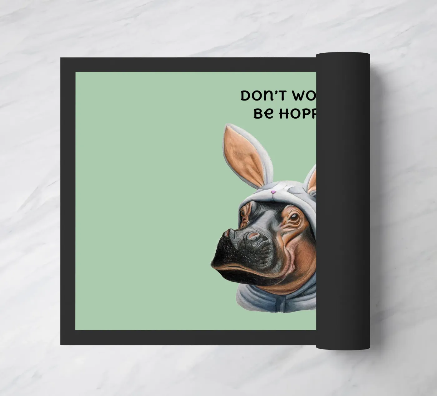 Sei hoppelig Fußmatte von Graphit und Farbe