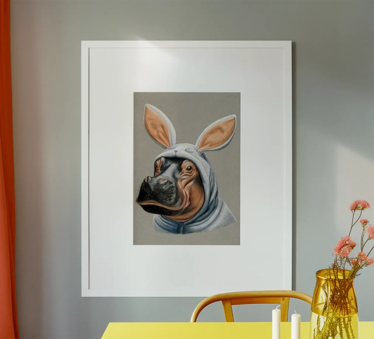 Siate ottimisti poster con telaio in alluminio da Graphit und Farbe