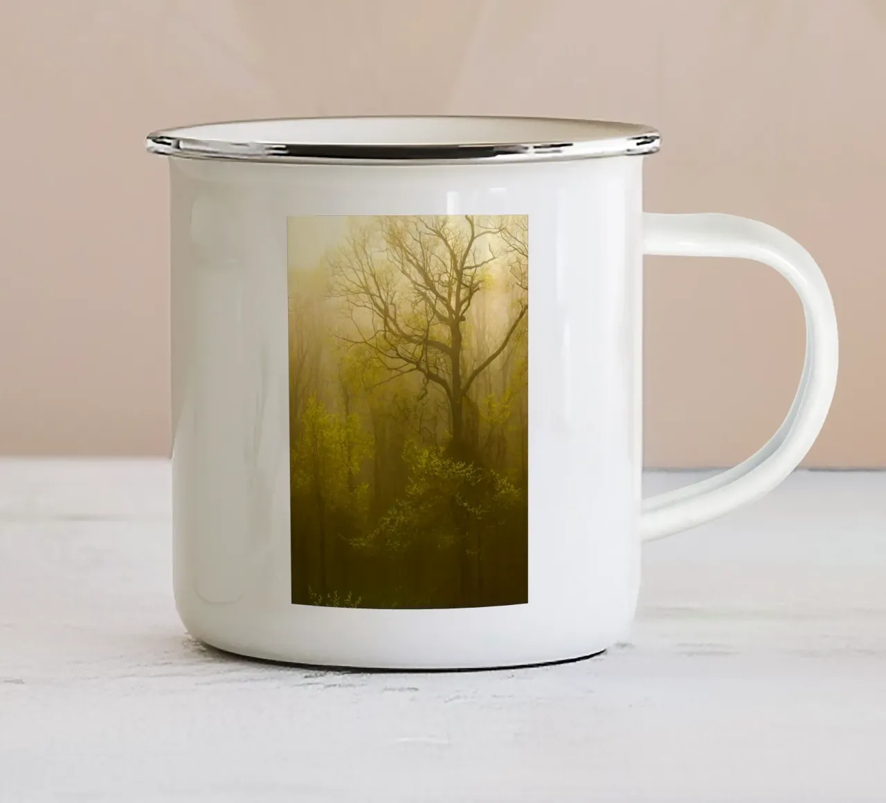 albero secco nella foresta tazza in smalto da onelife