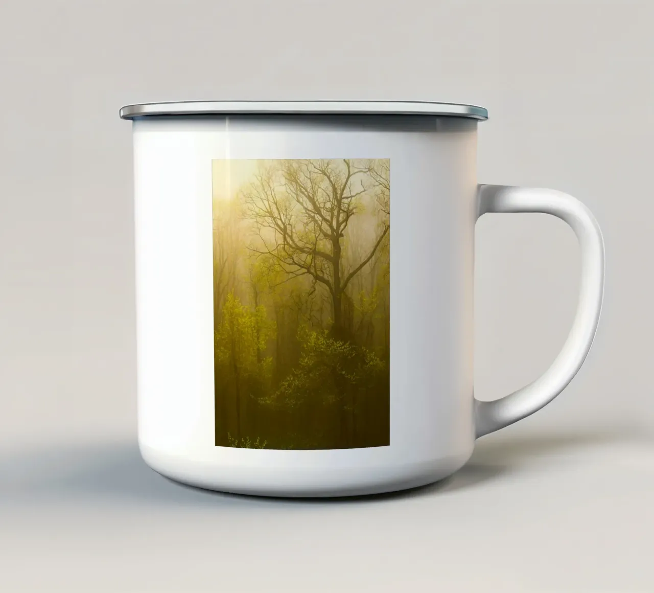 albero secco nella foresta tazza in smalto da onelife