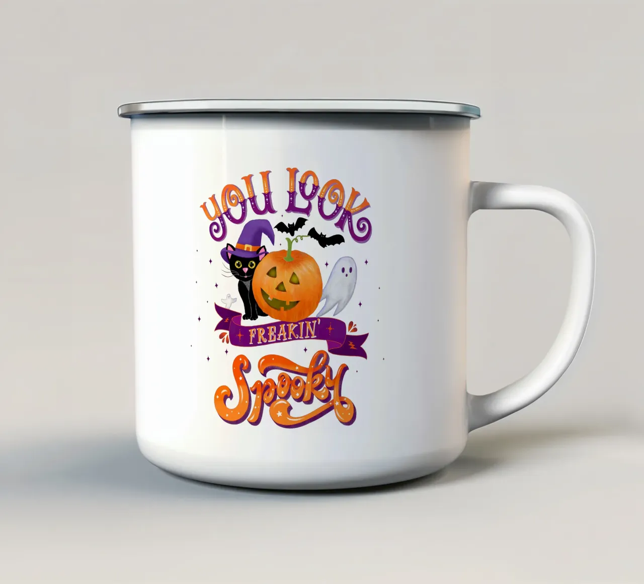 Halloween: hai un aspetto assolutamente spaventoso. tazza in smalto da CalliLetters