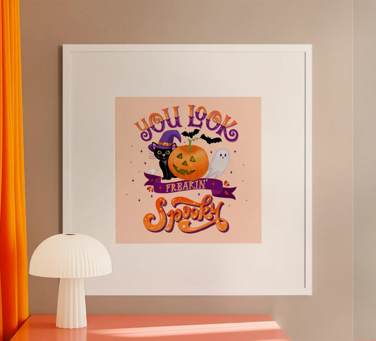 Halloween: hai un aspetto assolutamente spaventoso. poster con telaio in legno da CalliLetters