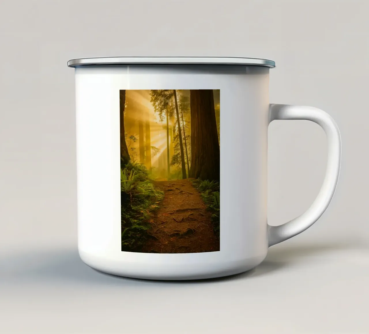 strada del sentiero nella foresta tazza in smalto da onelife